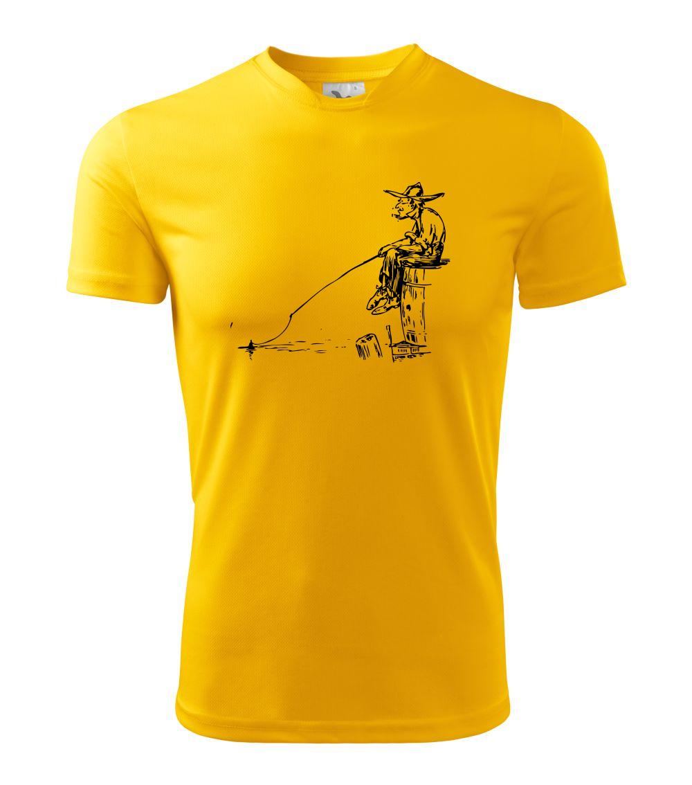 Kreslený rybár na pni Kreslený rybár na pni