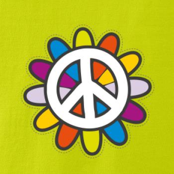 Peace symbol s kreslenou kvetinou