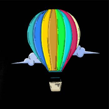 Teplovzdušný balón v oblakoch