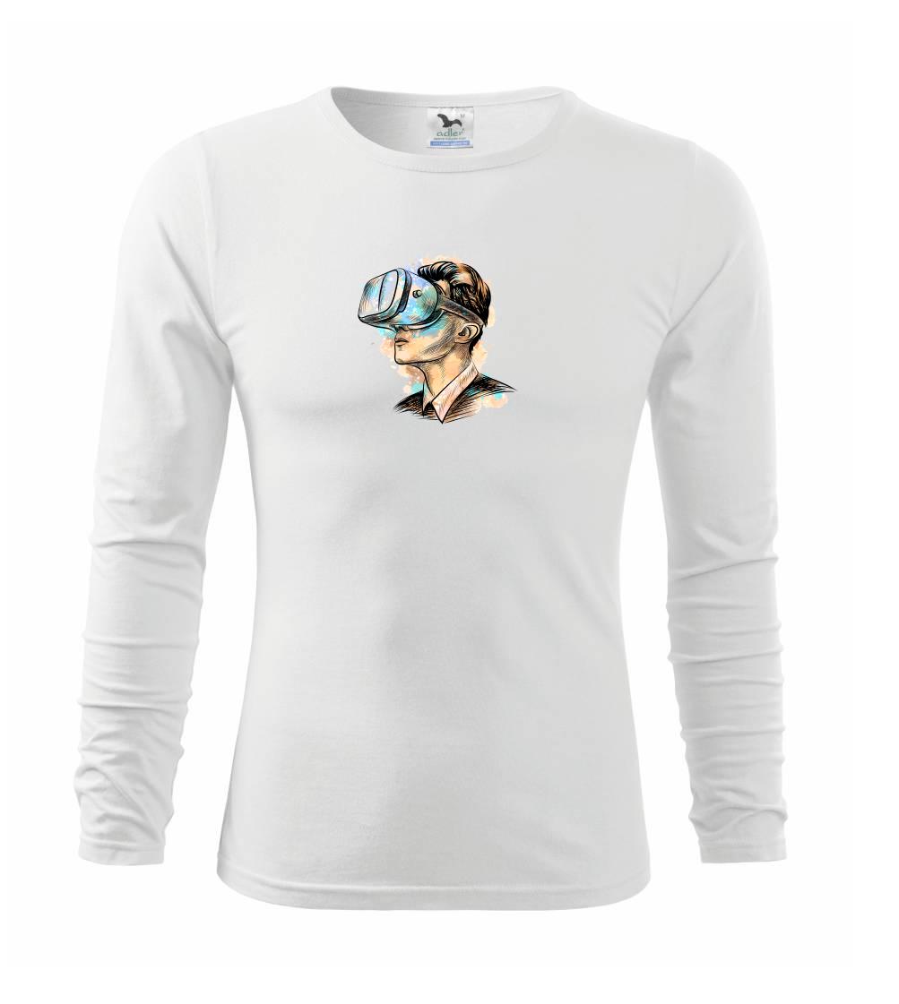 Tričká pre ajťákov - Retro virtuálna realita - Tričko s dlhým rukávom FIT-T long sleeve
