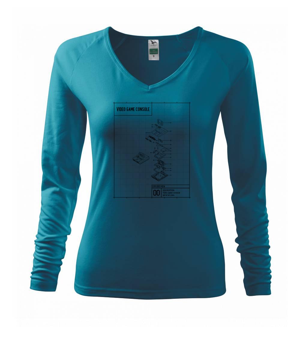 Tričká s témou herných konzol - Nákres TV videohra na kazety - Tričko dámske Elegance