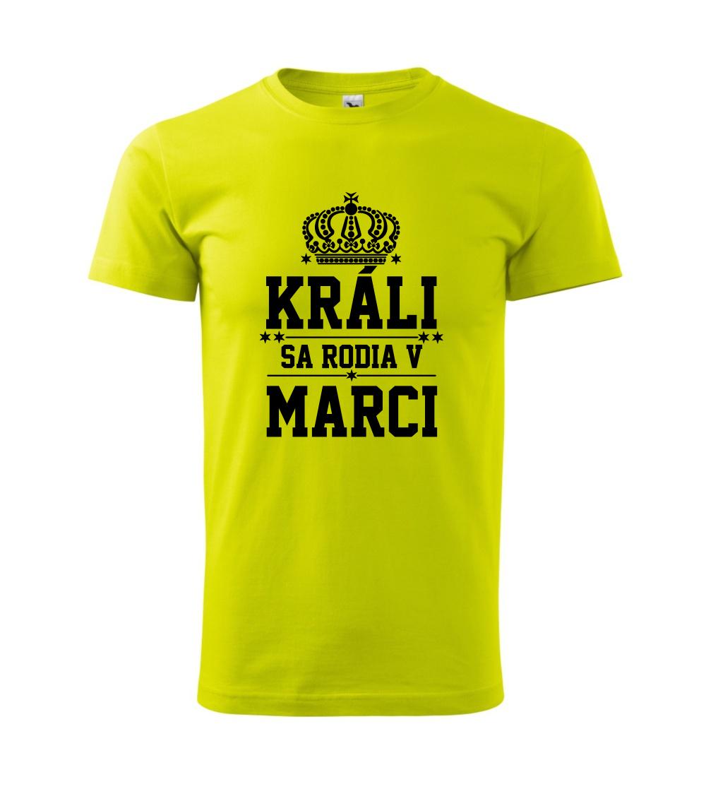 Tričká pre narodených v marci - Králi sa rodia v marci - Klasické pánske tričko vyššej gramáže