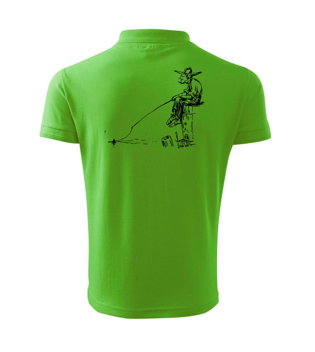 Kreslený rybár na pni Kreslený rybár na pni