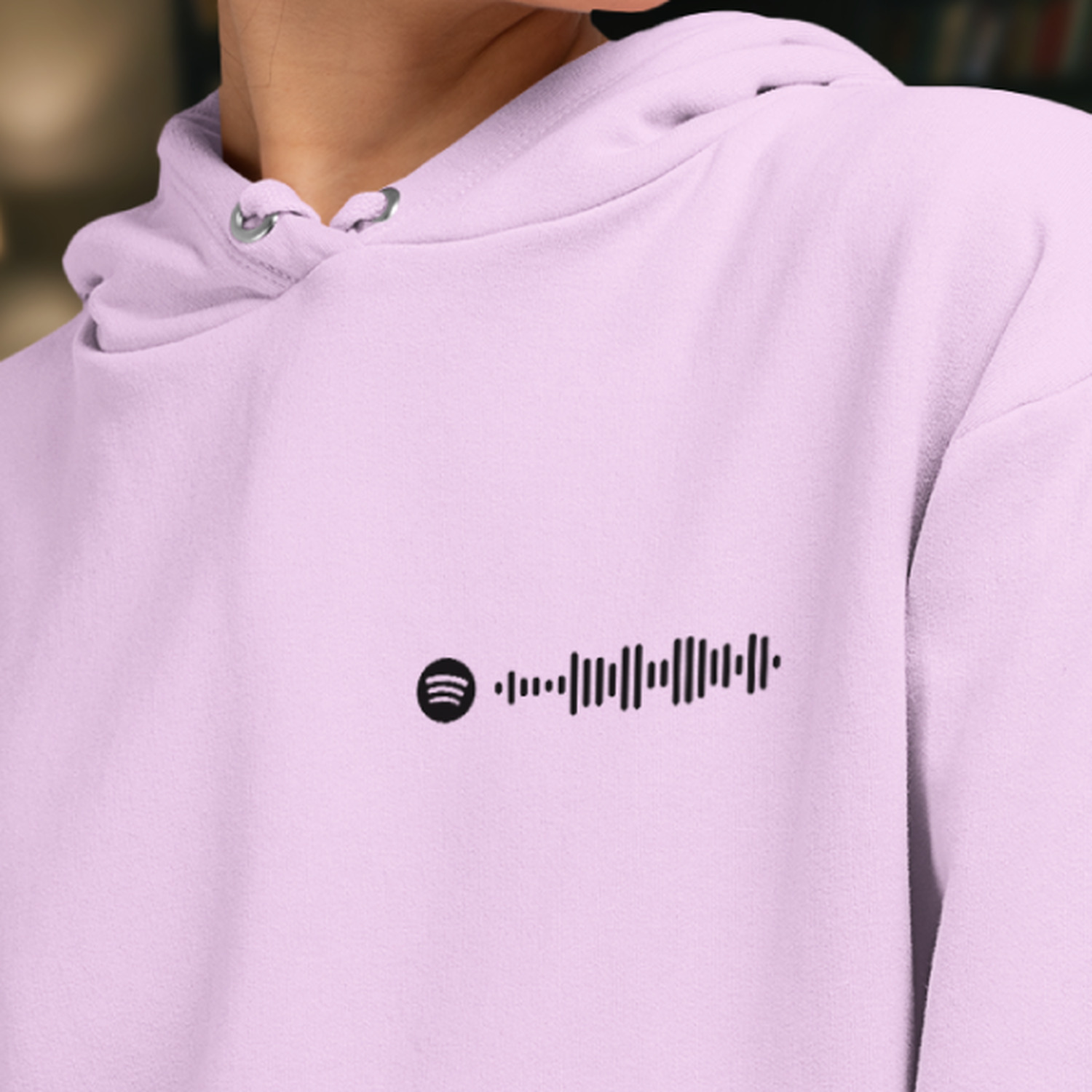 Spotify kód na prsníku