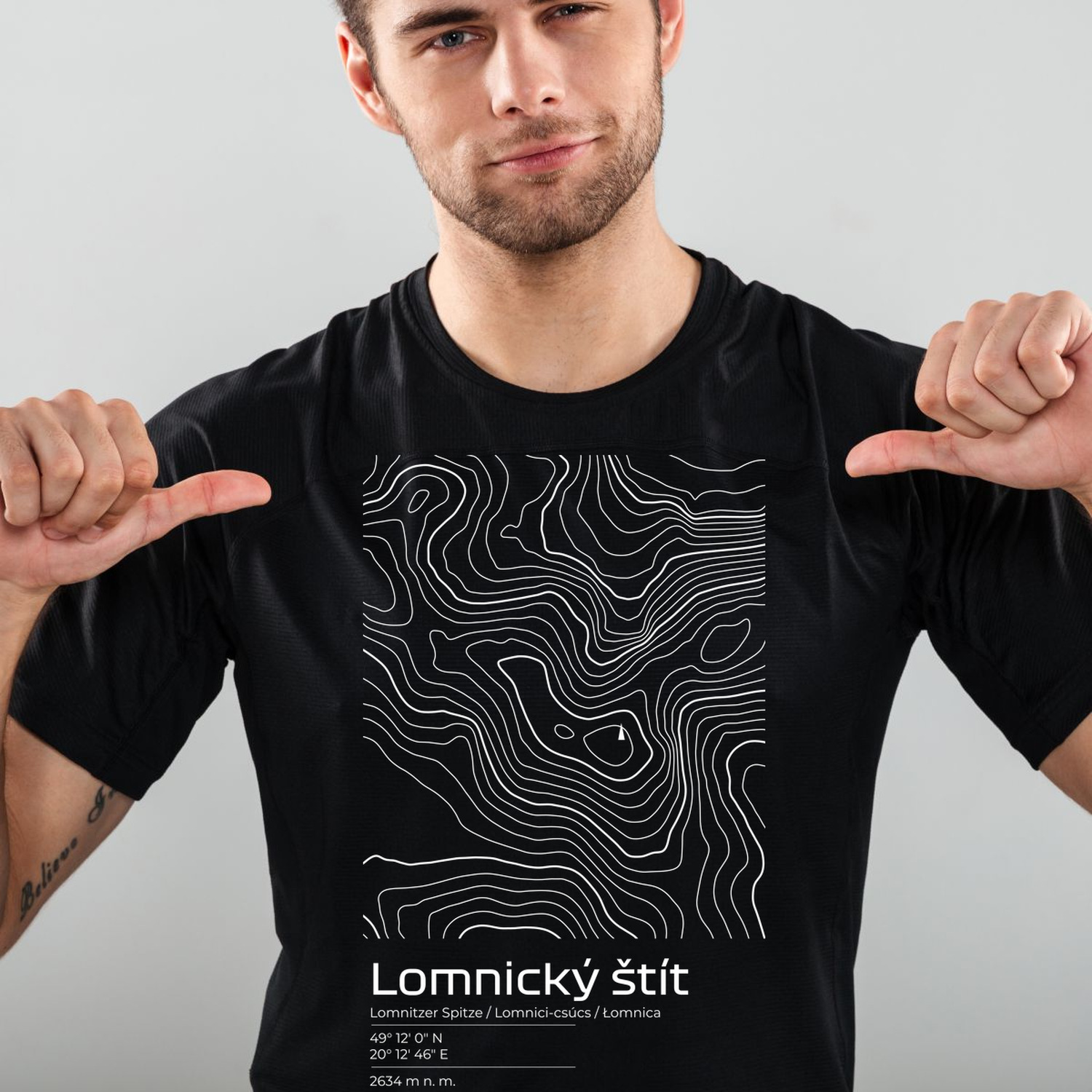 Lomnický štít - vrstevnice v obdĺžniku