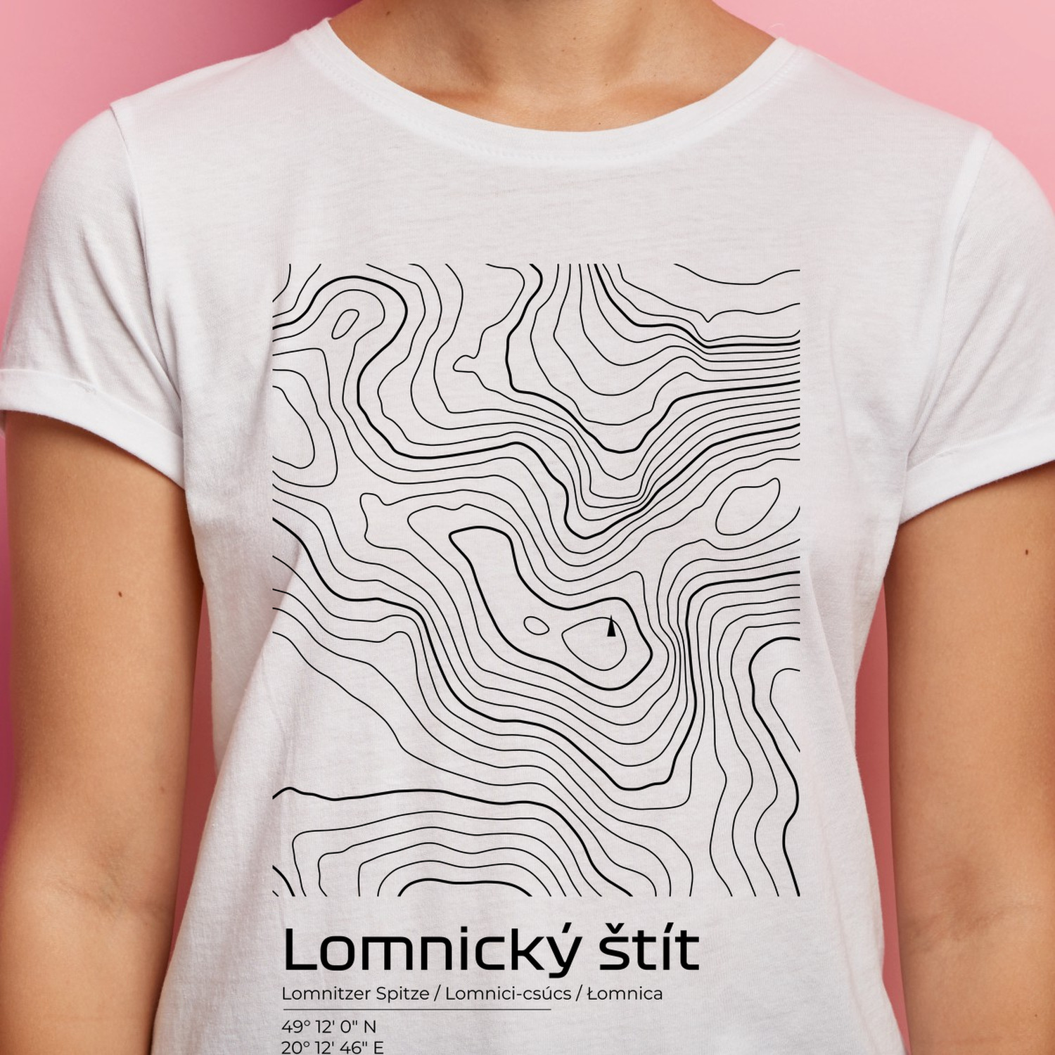 Lomnický štít - vrstevnice v obdĺžniku