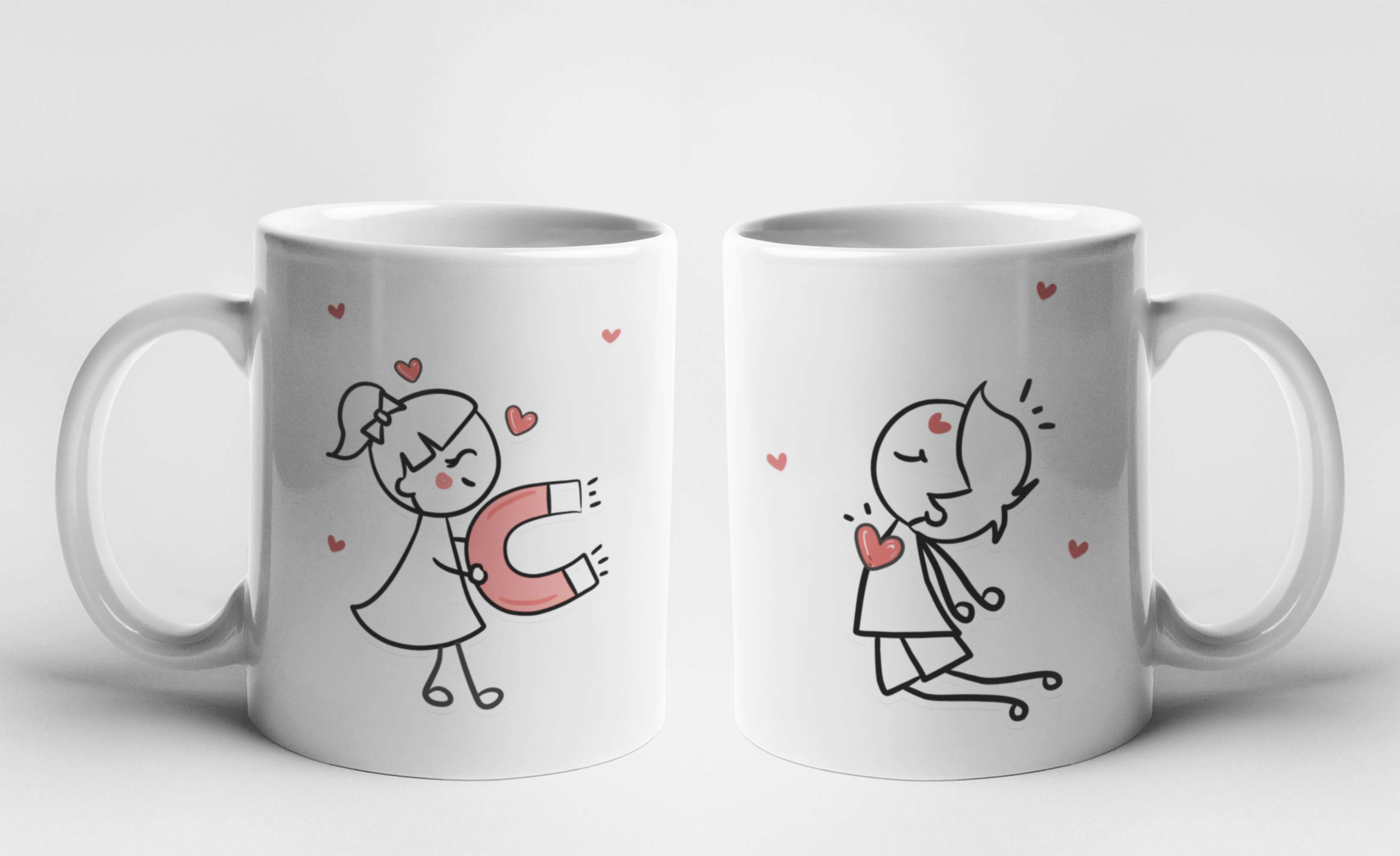 Tričká pre zamilovaných - Párový Hrnček - panáčik a magnet - Párový hrnček