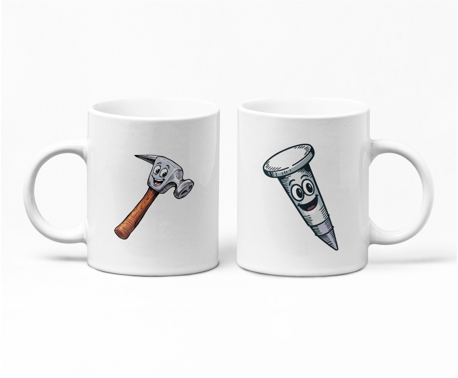 Tričká pre zamilovaných - Párový hrnček kladivo a klinec - 2 hrnčeky - Párový hrnček