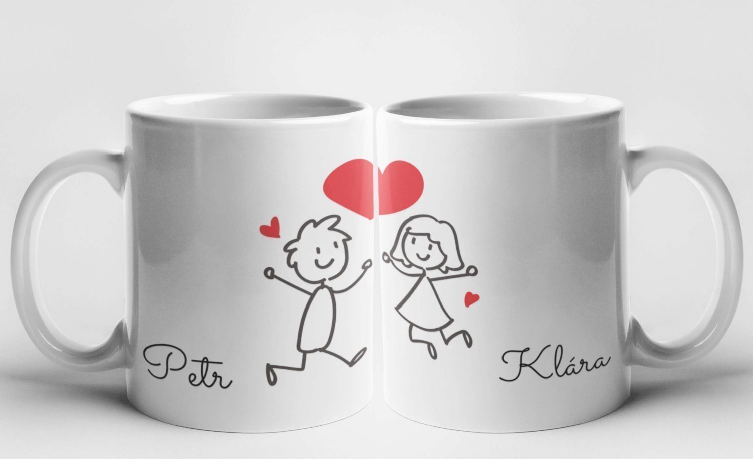 Hrnčeky s potlačou - Párové hrníčky se jménem - 2 hrnky - Párový hrnček