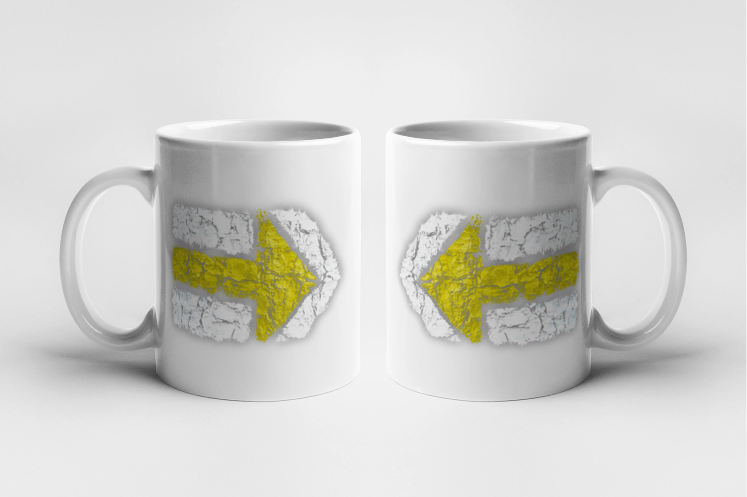 Trička na kempovanie - Párová turistická značka žlutá - Párový hrnček