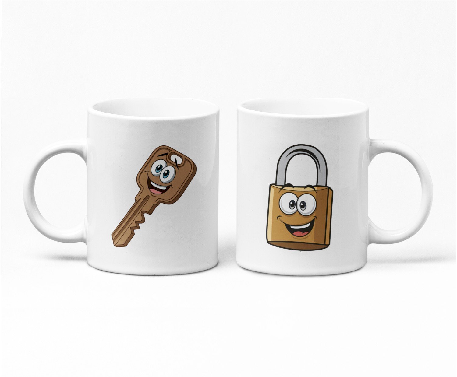Tričká pre zamilovaných - Párový hrnček zámok a kľúč - 2 hrnčeky - Párový hrnček