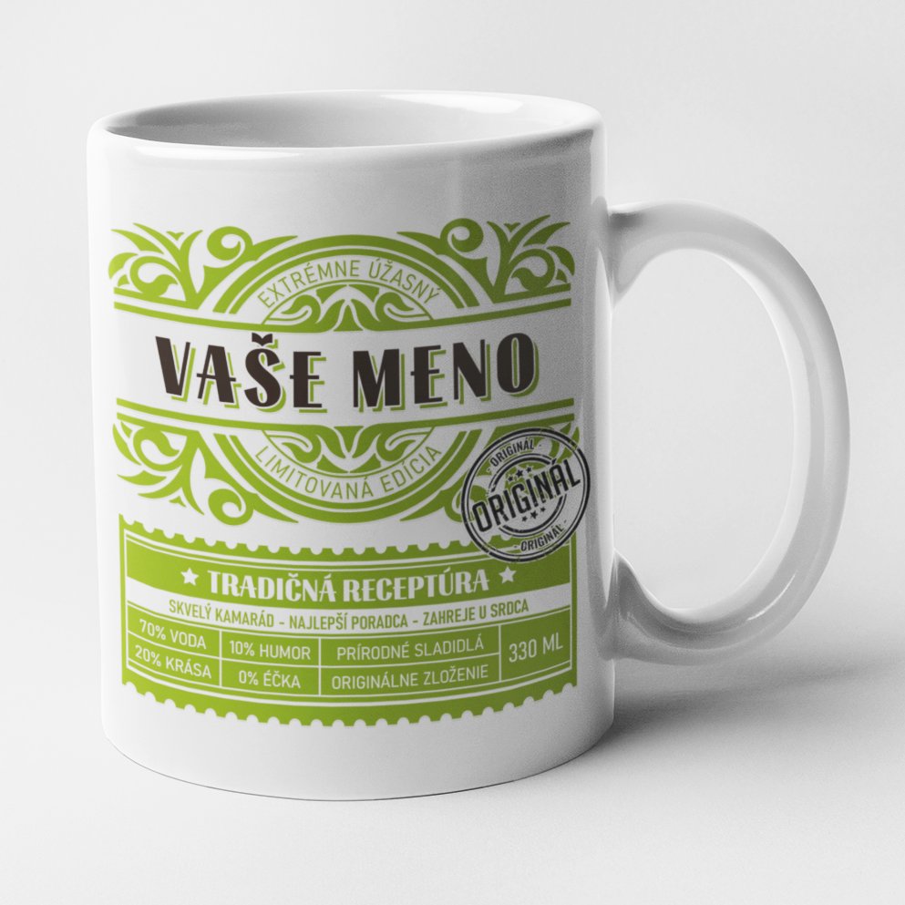 Hrnčeky s menom - Hrnček - Vaše meno - zelený - Hrnček