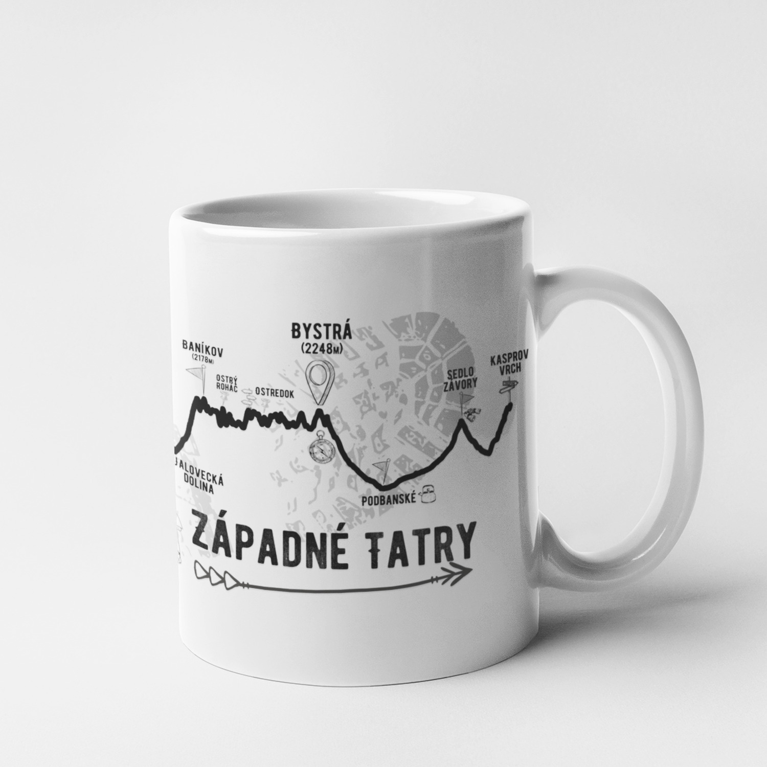 Veselé a vtipné hrnčeky s potlačou - Hrnček - profil kopcov - Západné tatry - Hrnček