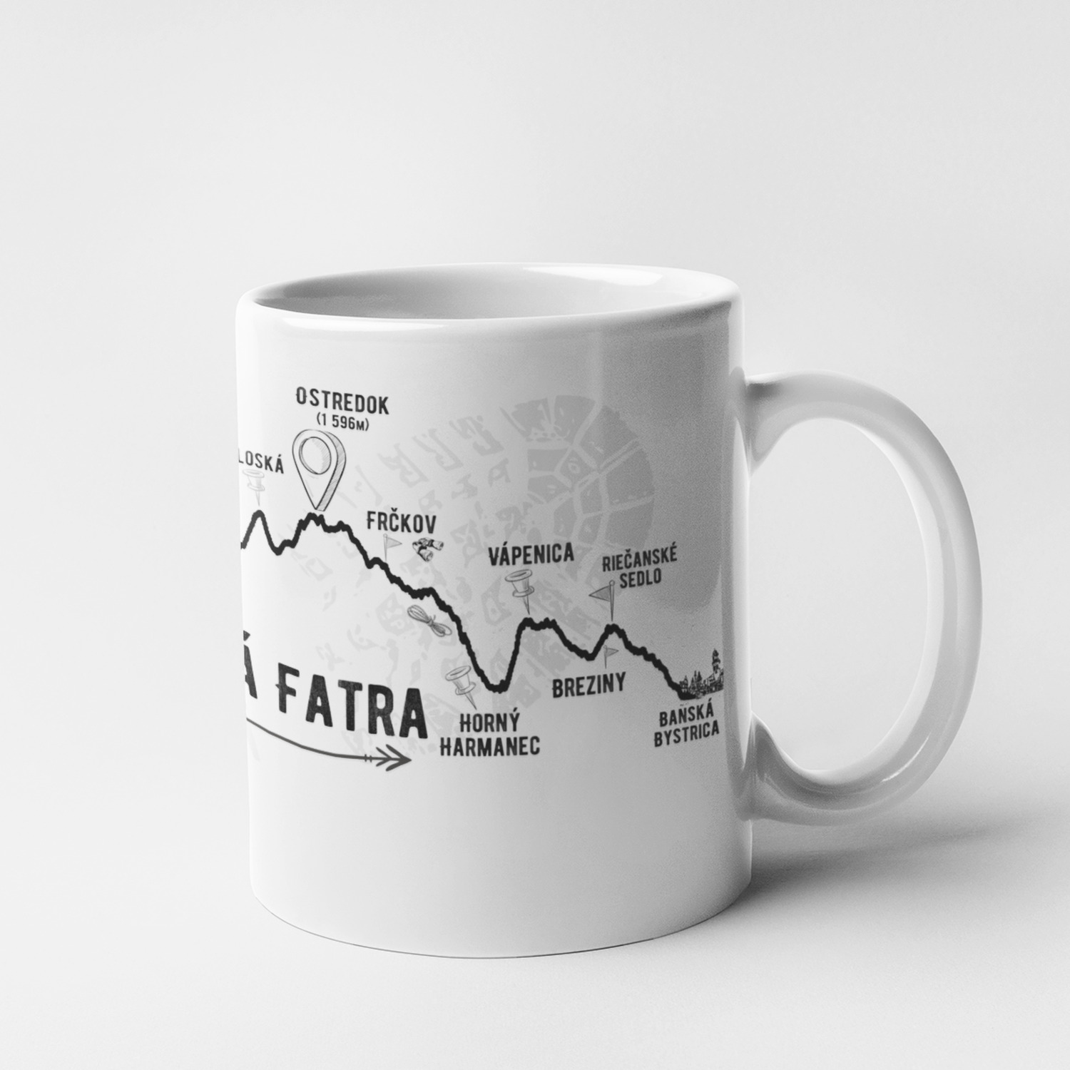 Veselé a vtipné hrnčeky s potlačou - Hrnček - profil kopcov - Veľká fatra - Hrnček