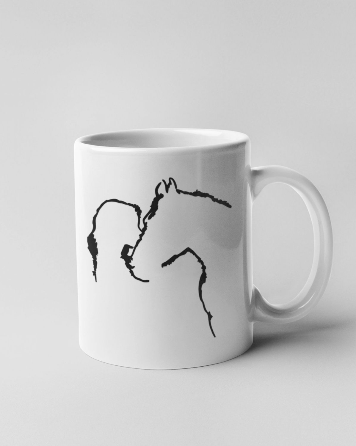 Tričká s koňmi - Hrnček - Kôň a ja silueta - Hrnček