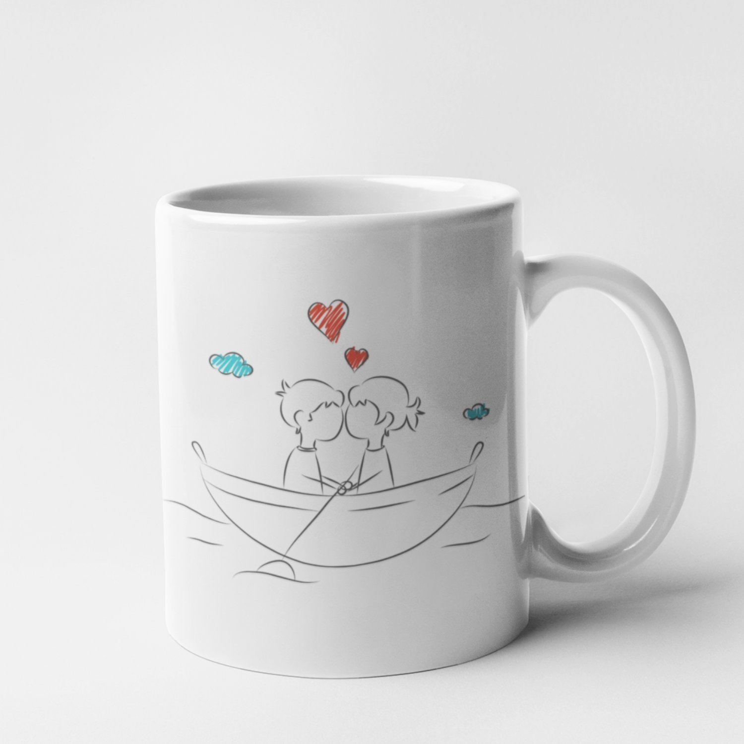 Hrnčeky s potlačou - Hrnek - Valentýnská loďka - Hrnček