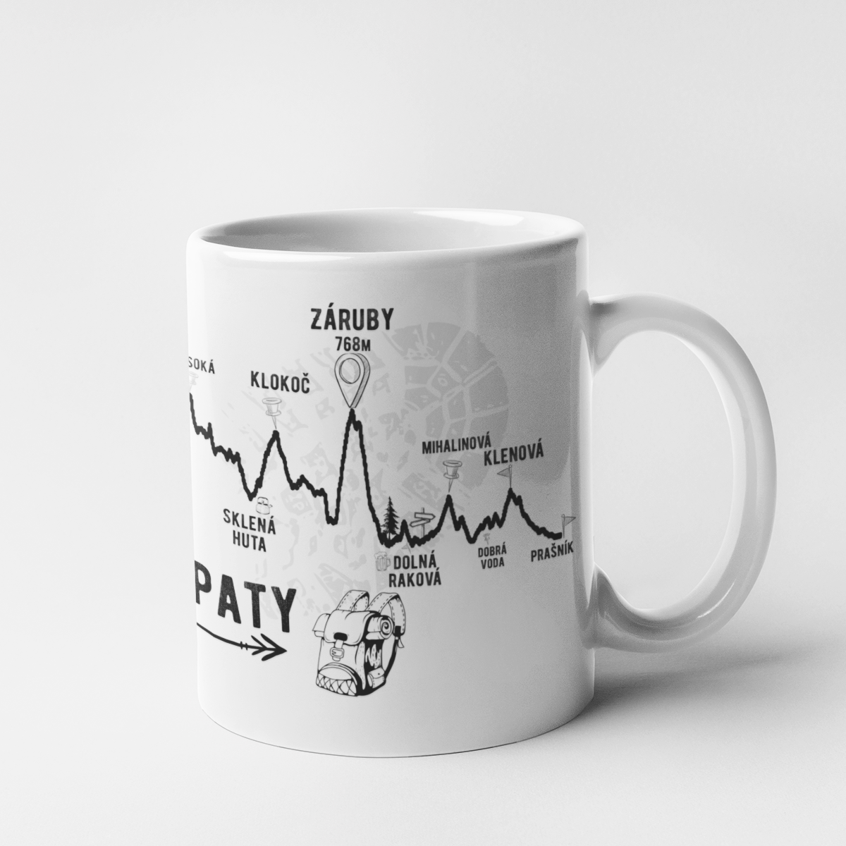 Hrnčeky s potlačou - Hrnček - profil kopcov - Malé karpaty - Hrnček