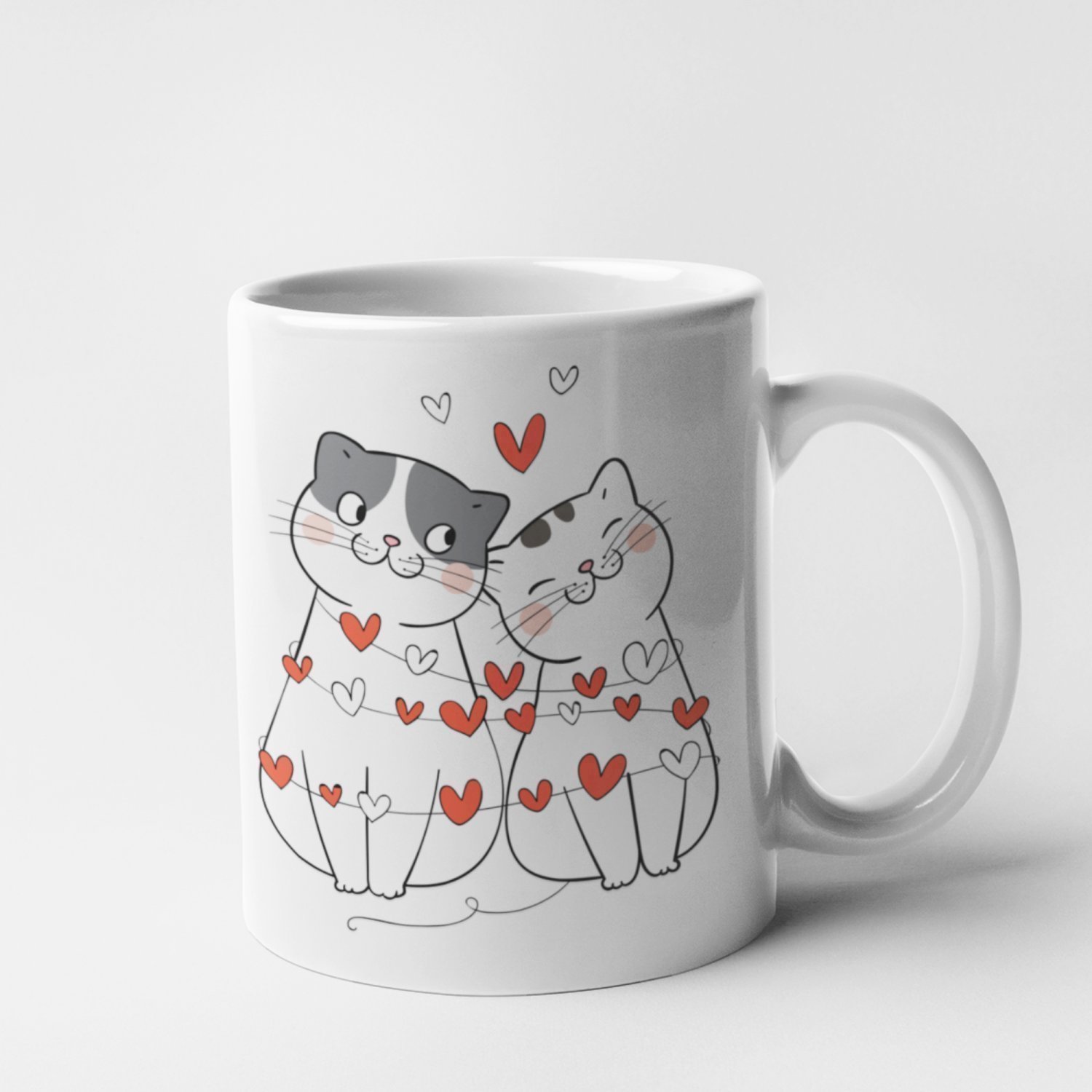 Hrnčeky s potlačou - Hrnček - Valentínske mačky - Hrnček