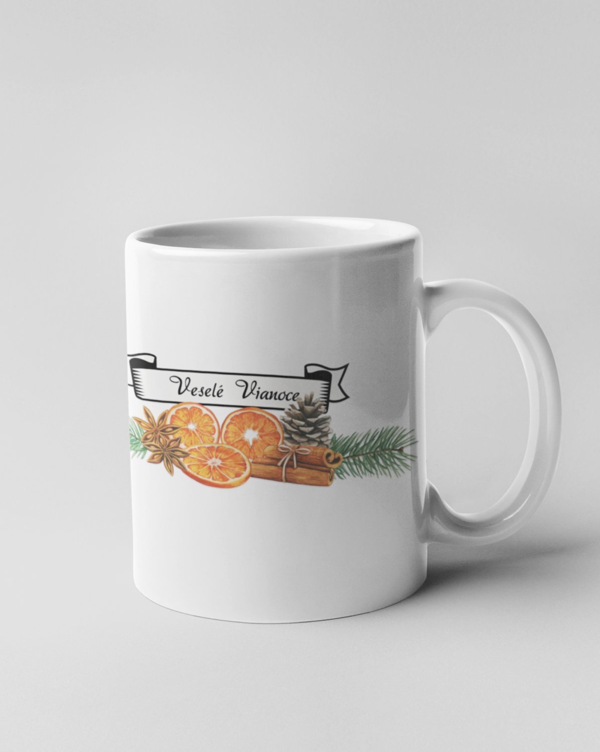 Vianočné tričká - Hrnek - Veselé Vianoce pomaranča - Hrnček