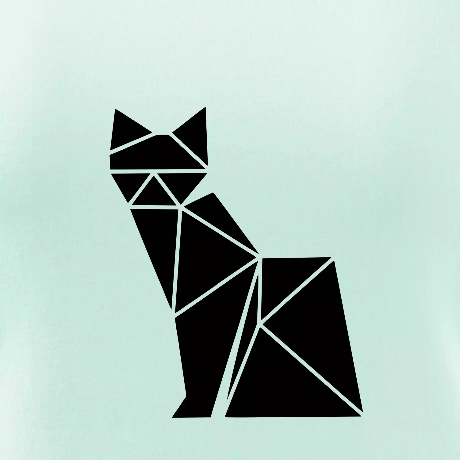 Origami kočka z boku