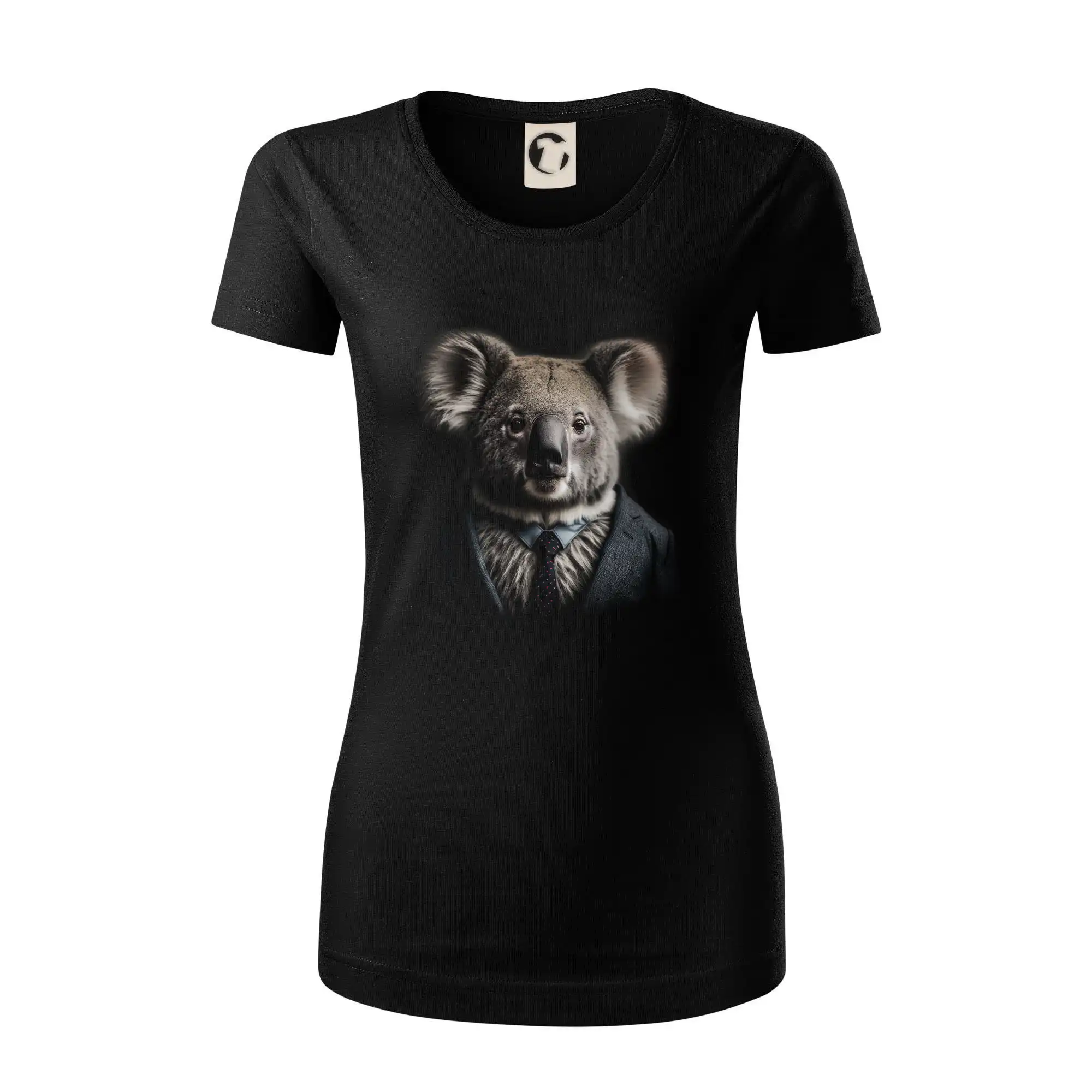 Tričká so zvieratami - Koala v obleku - Dámske tričko z organickej bavlny Origin (GOTS)