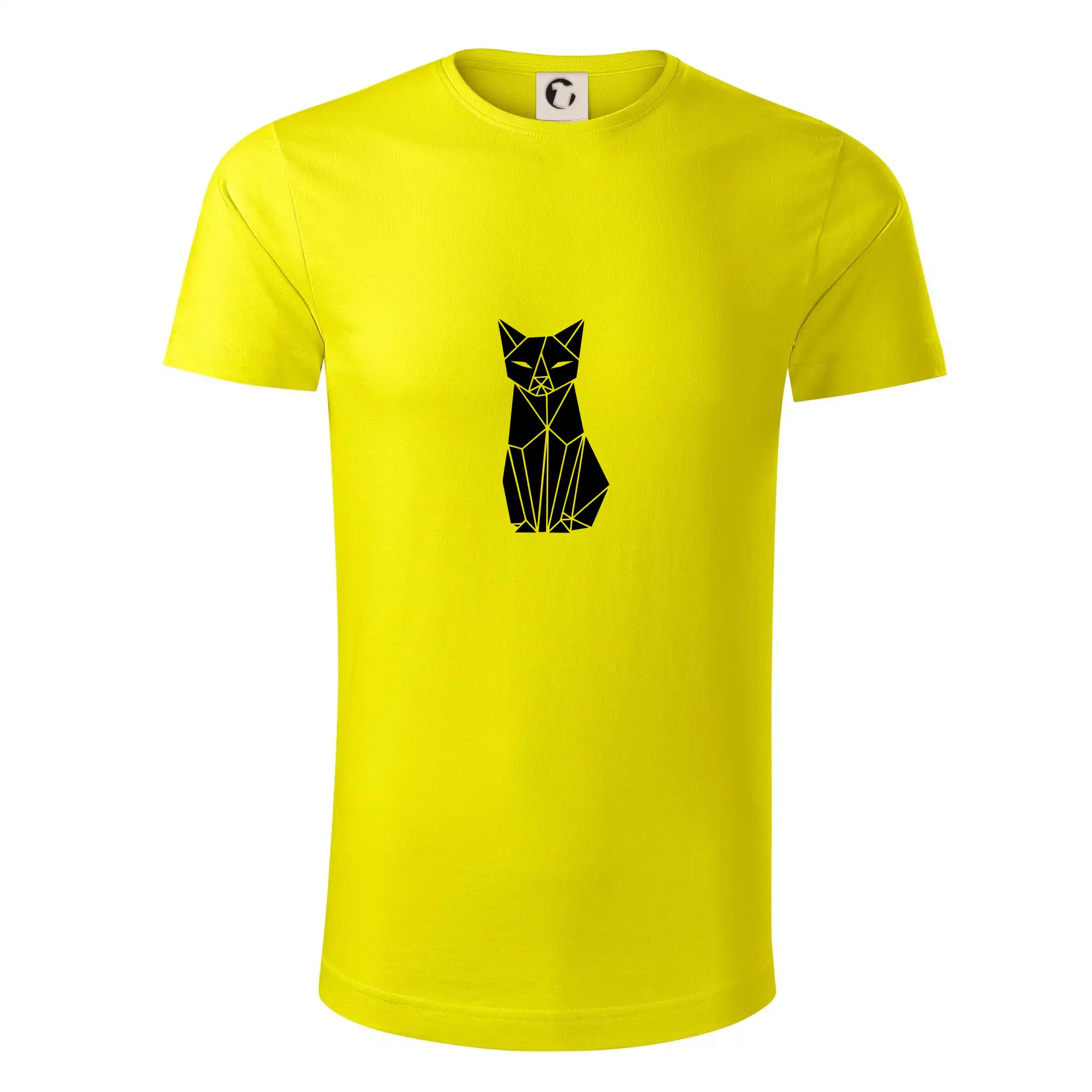 Vtipná tričká s mačkou - Origami mačka spredu - Tričko z organickej bavlny