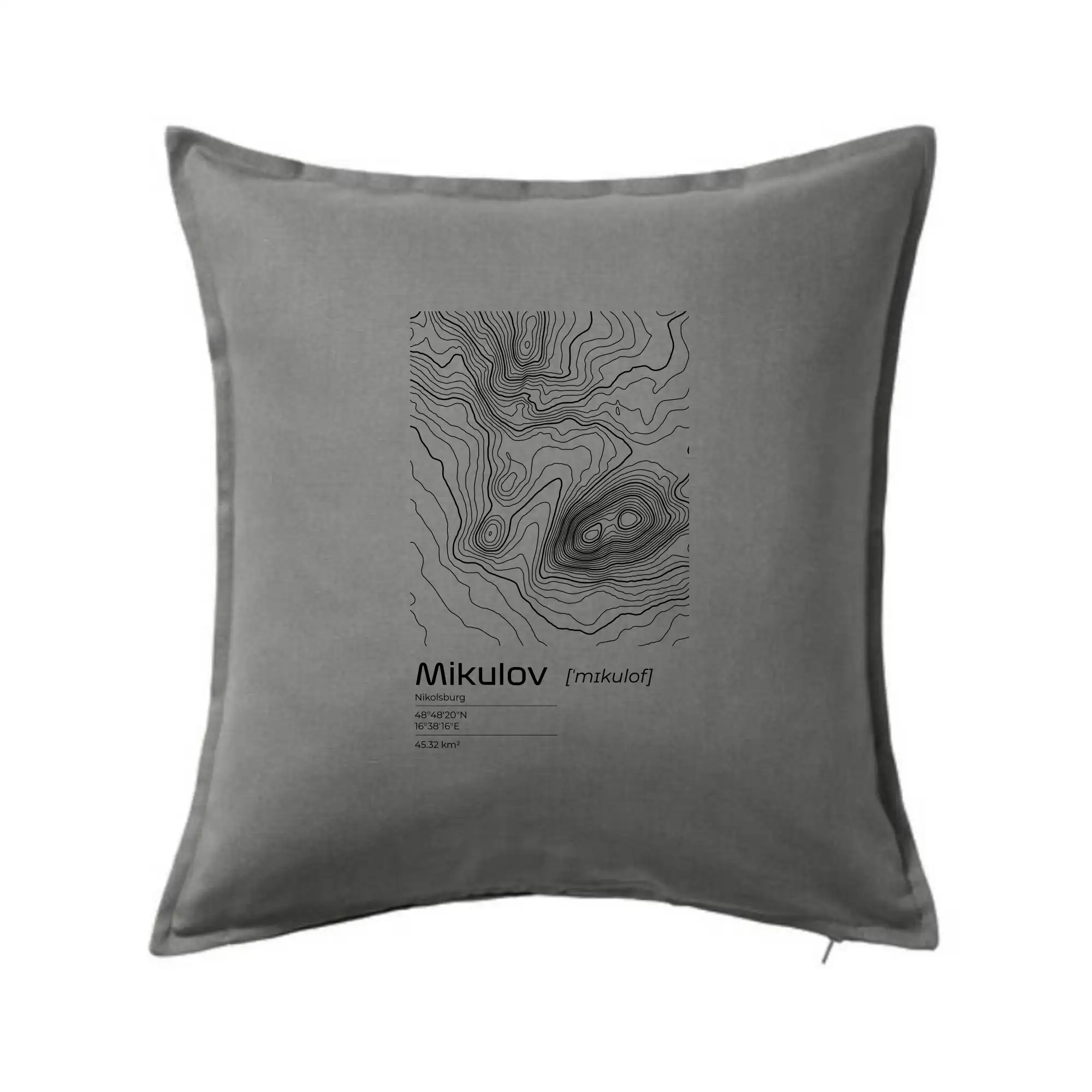 Mikulov - vrstevnice v obdélníku