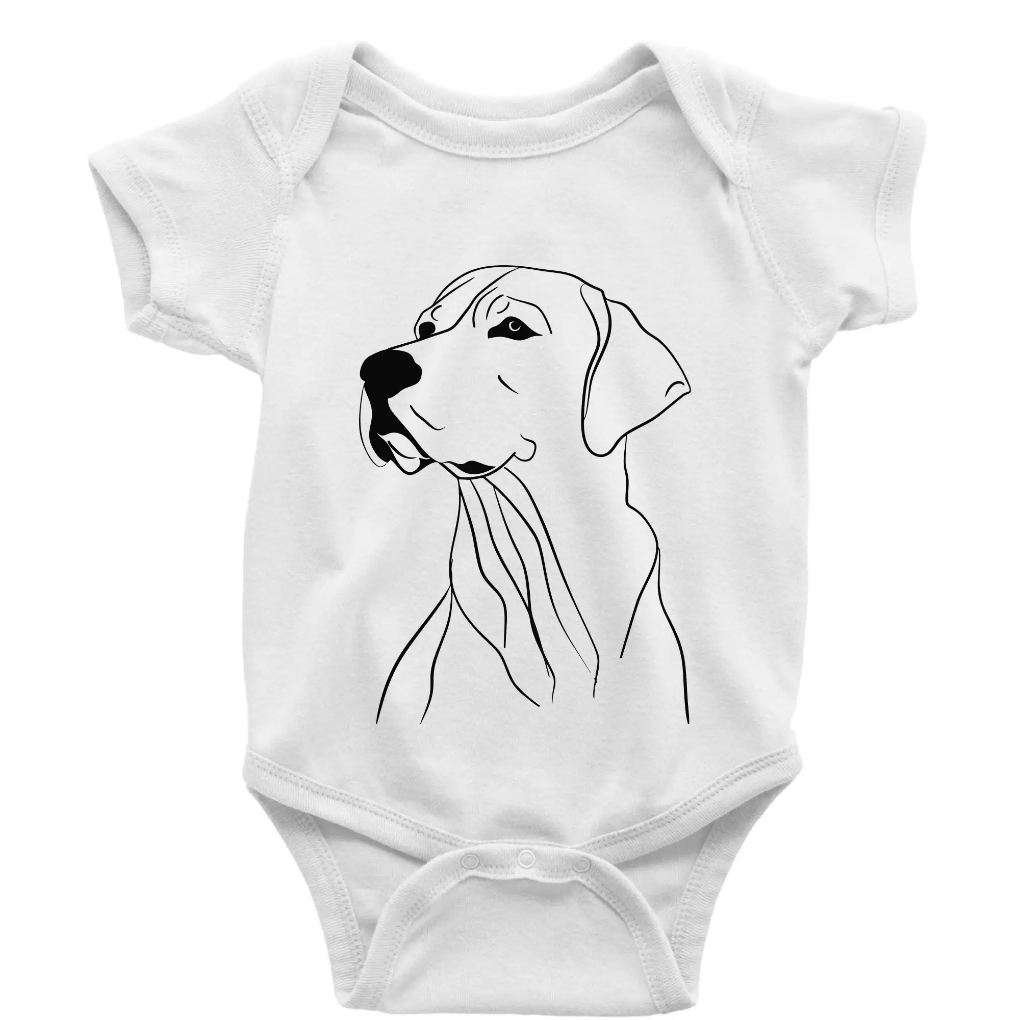 Labrador - Labrador čierna kresba - Body dojčenské s krátkym rukávom