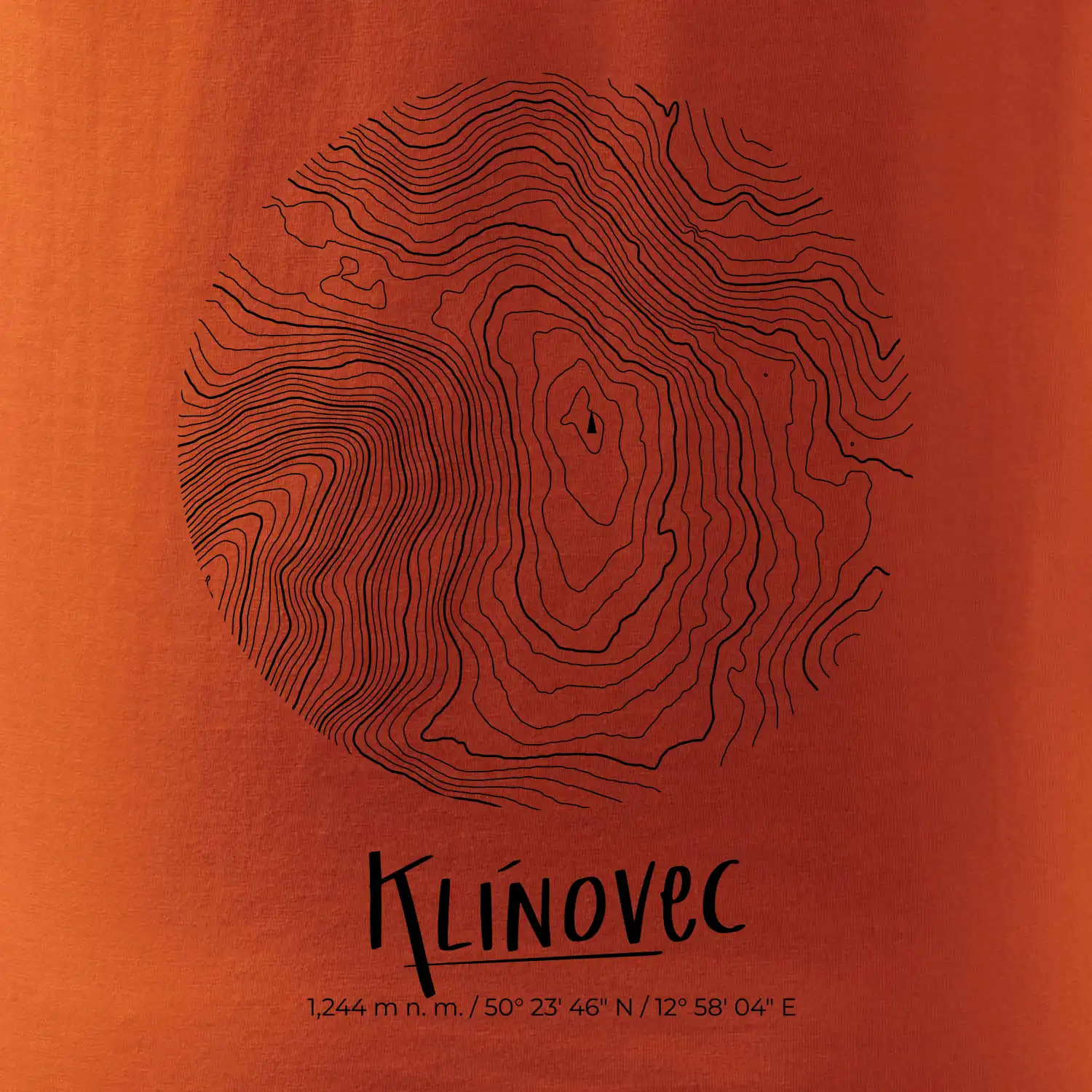 Klínovec - vrstevnice v kruhu
