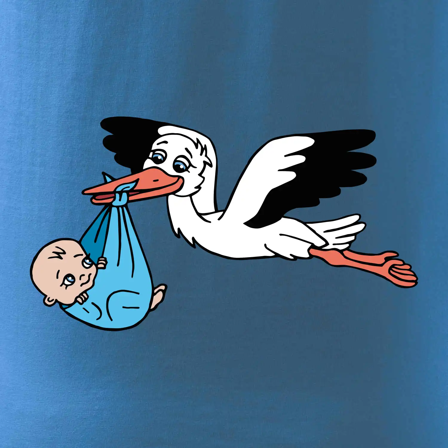 Čáp a miminko - kluk (Hana-creative)