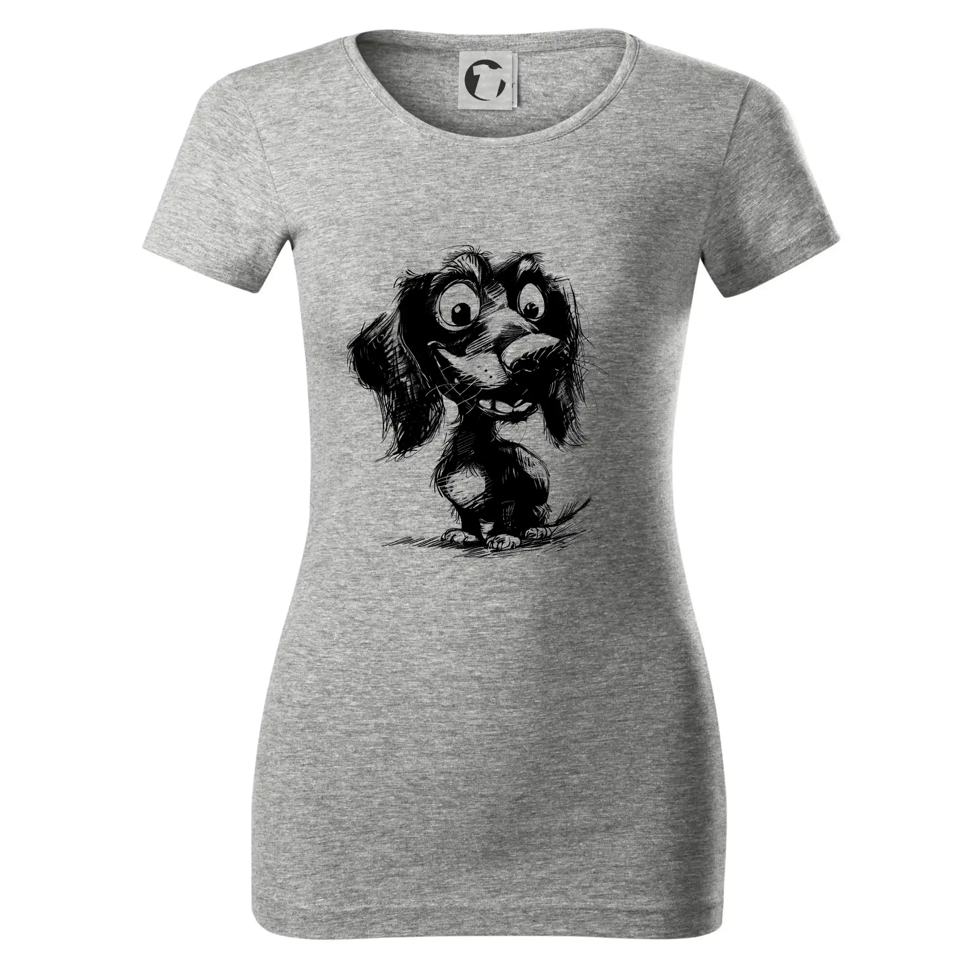 Černobílá karikatura jezevčík