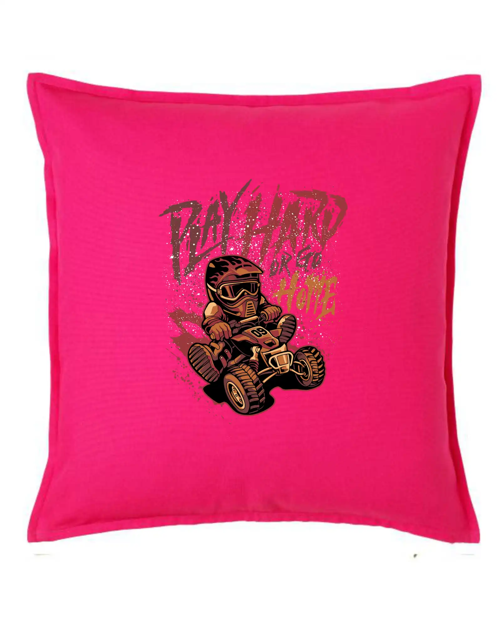 Tričko s štvorkolkou - Play Hard or Go Home - Vankúš 50x50