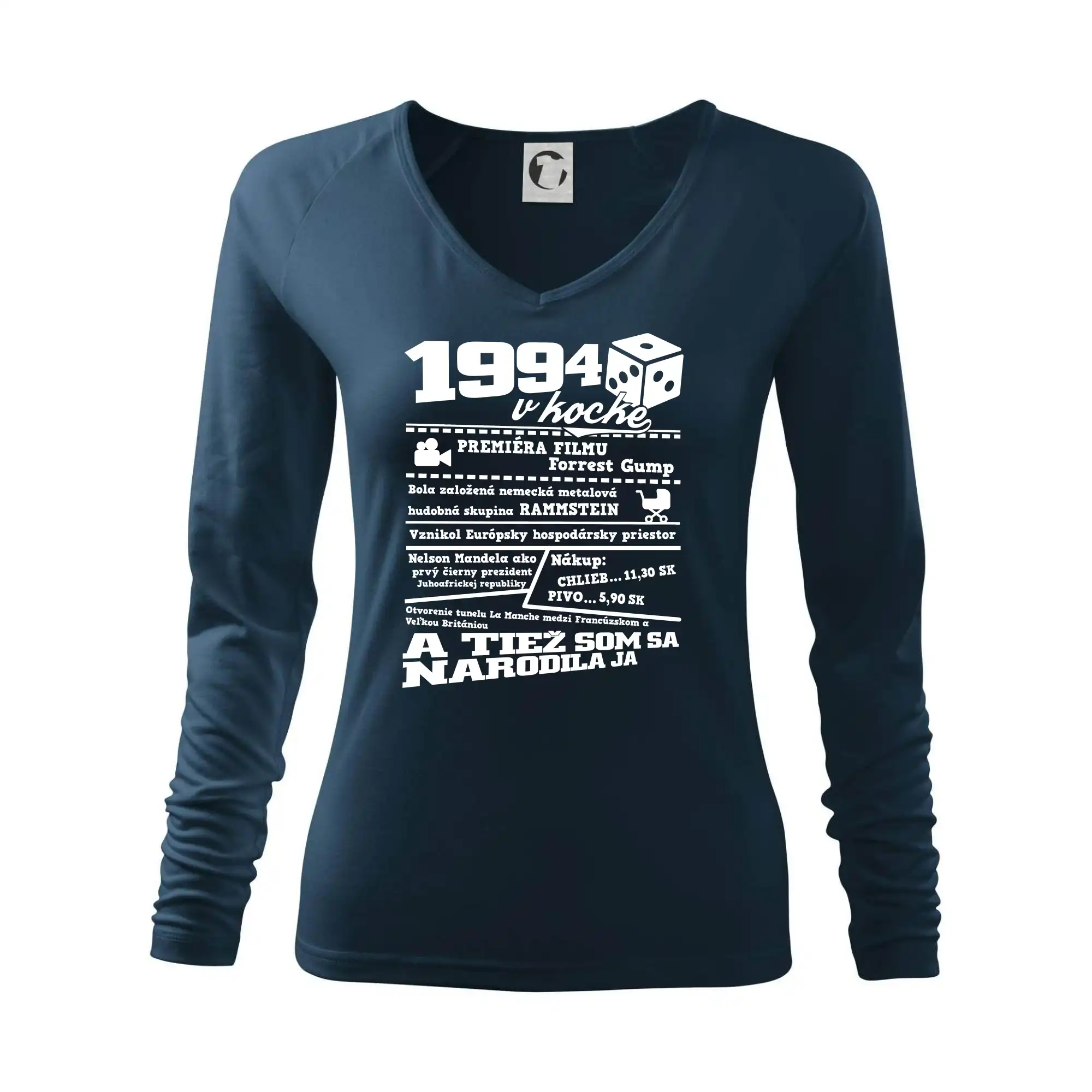 Trička s ročníkom 1994 - 1994 v kocke - Tričko dámske Elegance