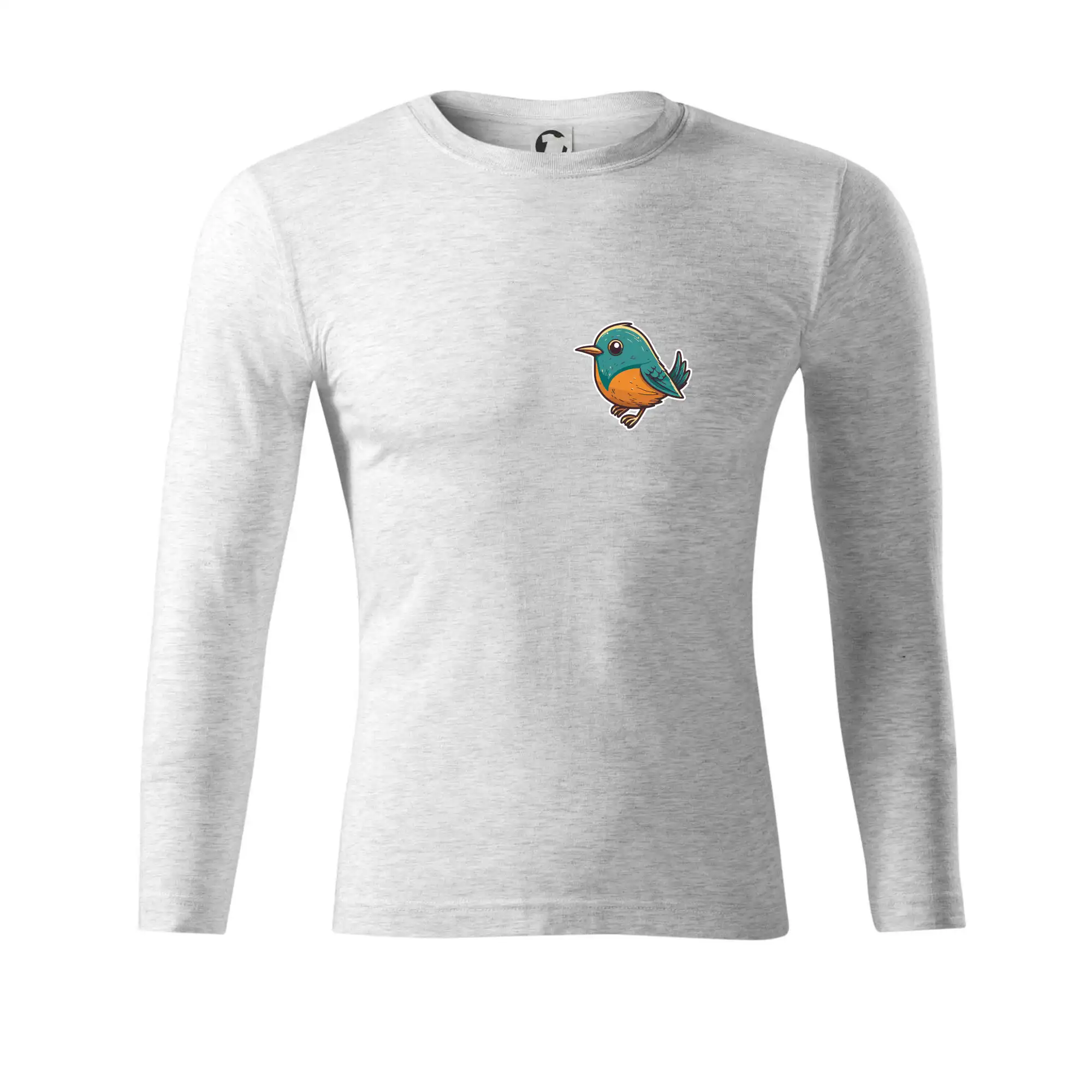 Ptáček kreslený na prsu