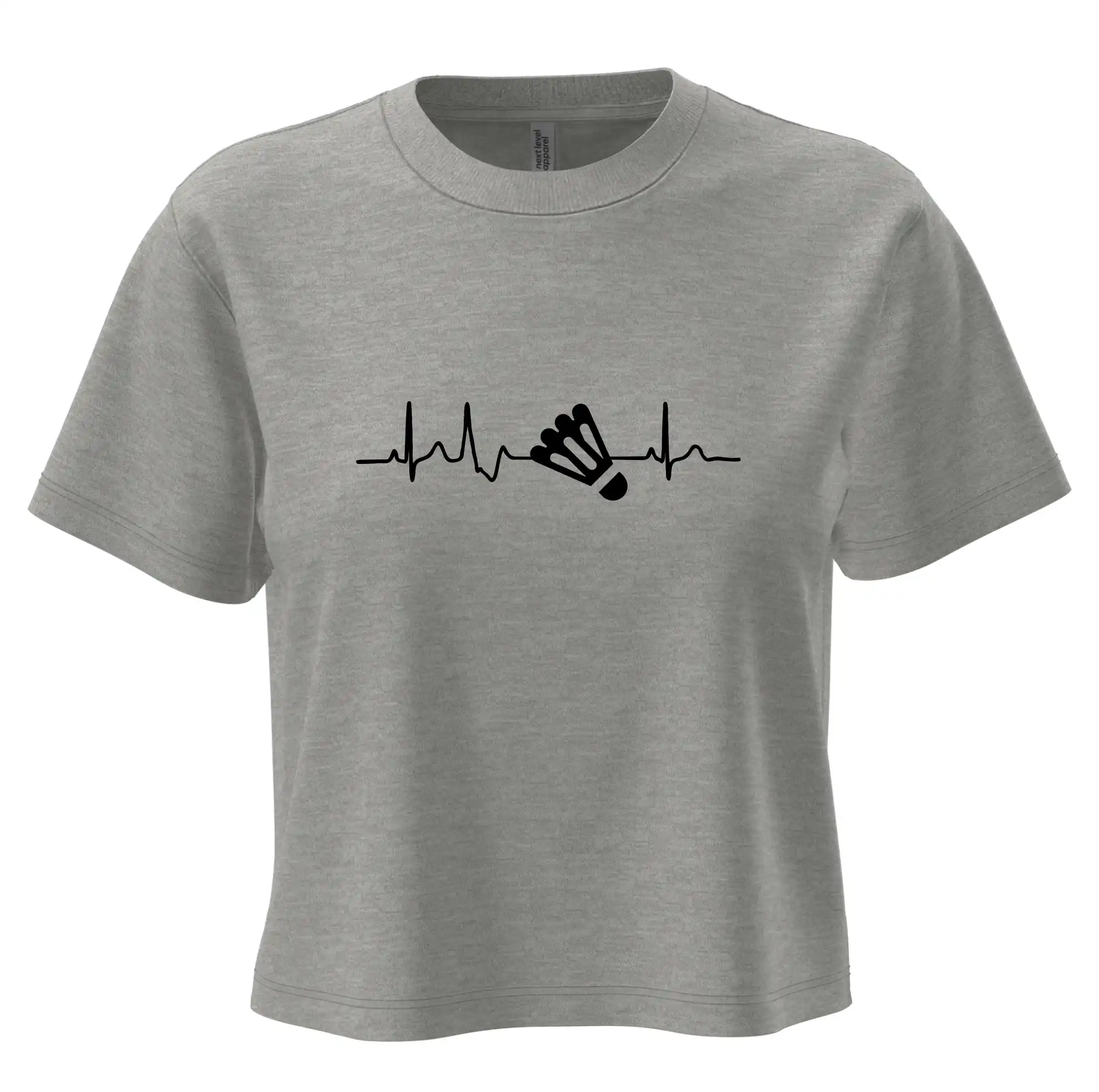 Tričká na bedminton - EKG Badminton košík - Boxy cropped tričko OVERSIZE