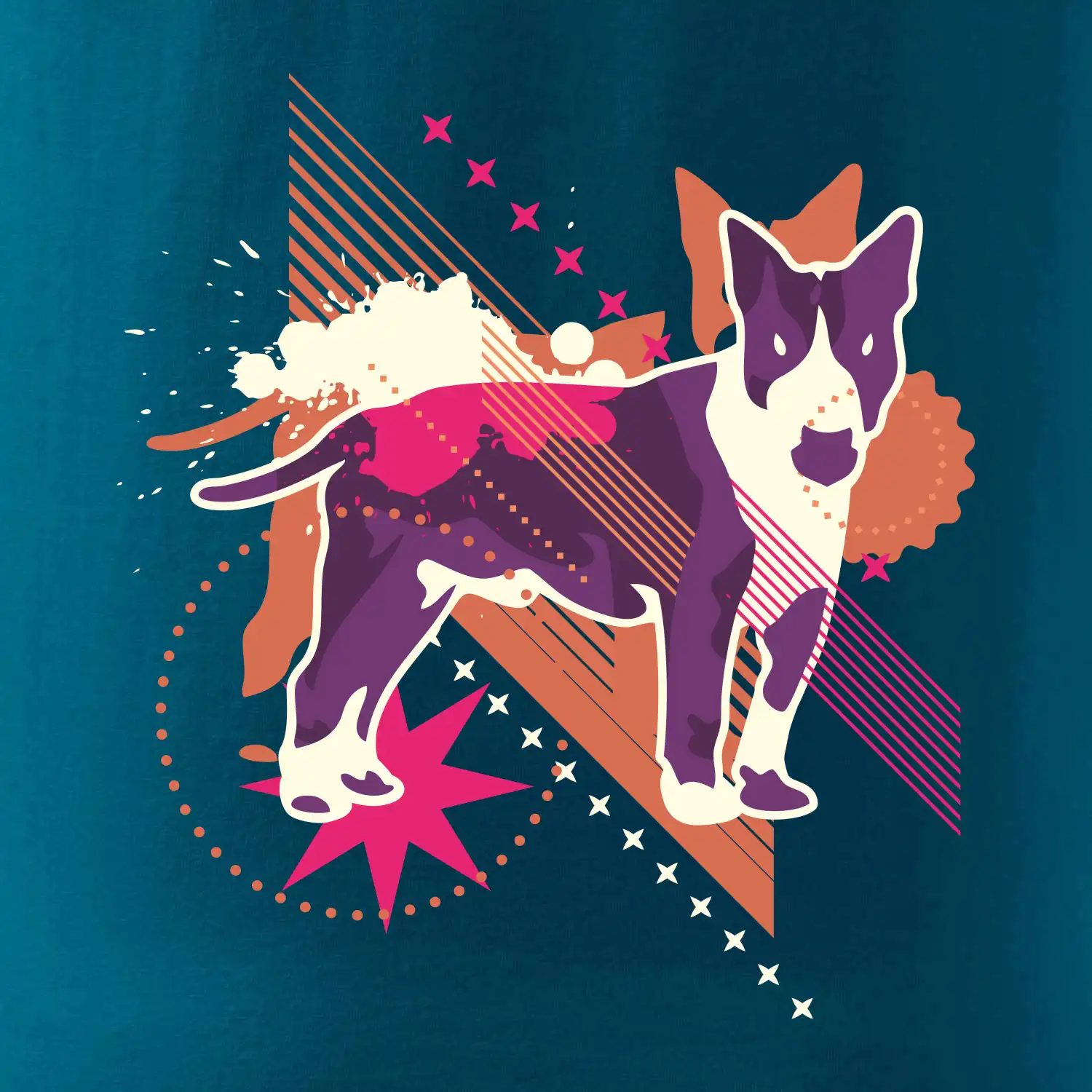 Pes abstrakce fialový