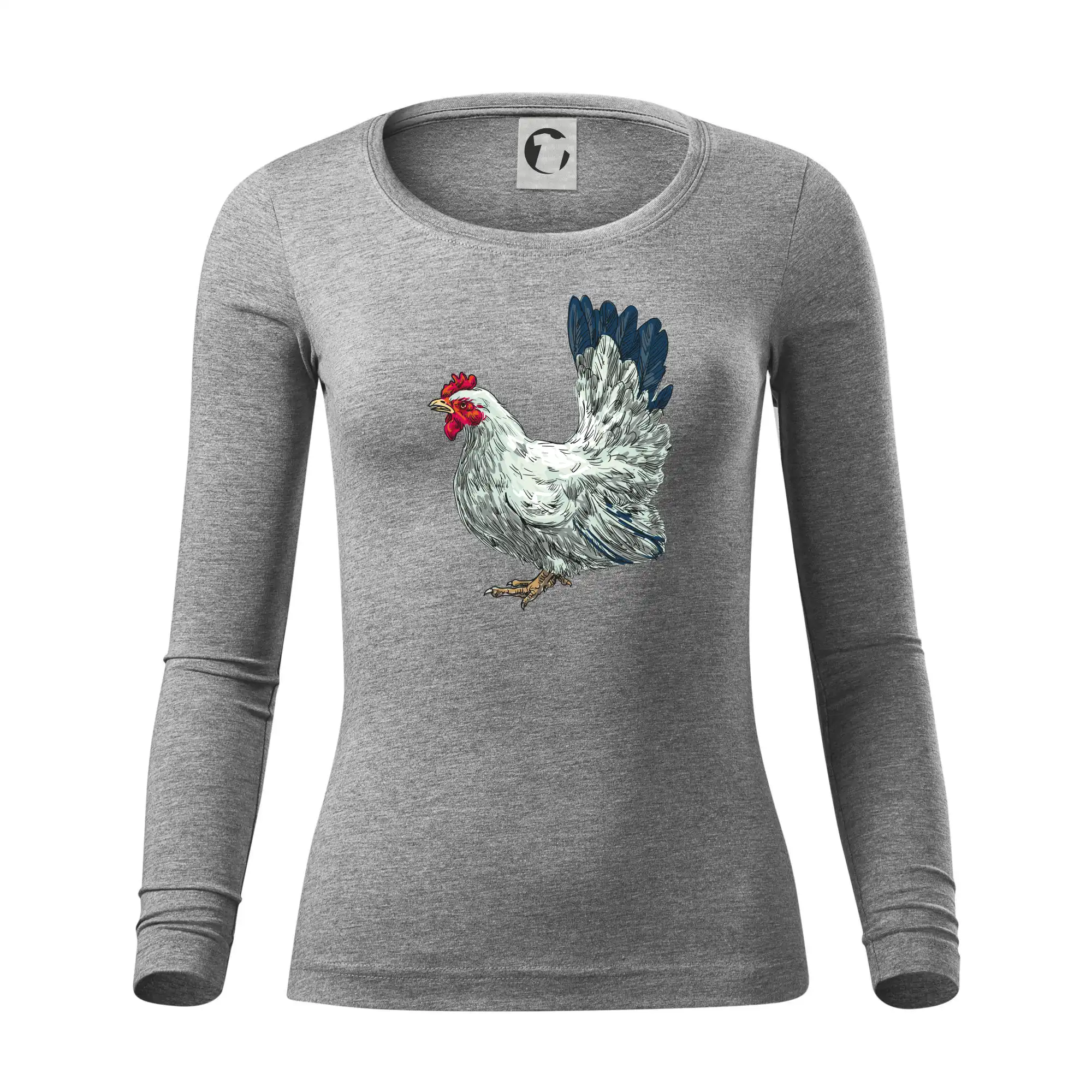 Slepice kreslená bílá