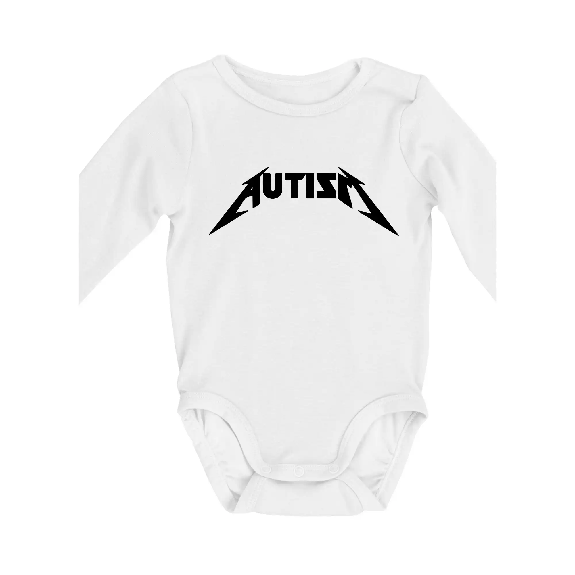Tričká a mikiny pre autistov - Autism rock nápis - Body dojčenské s dlhým rukávom