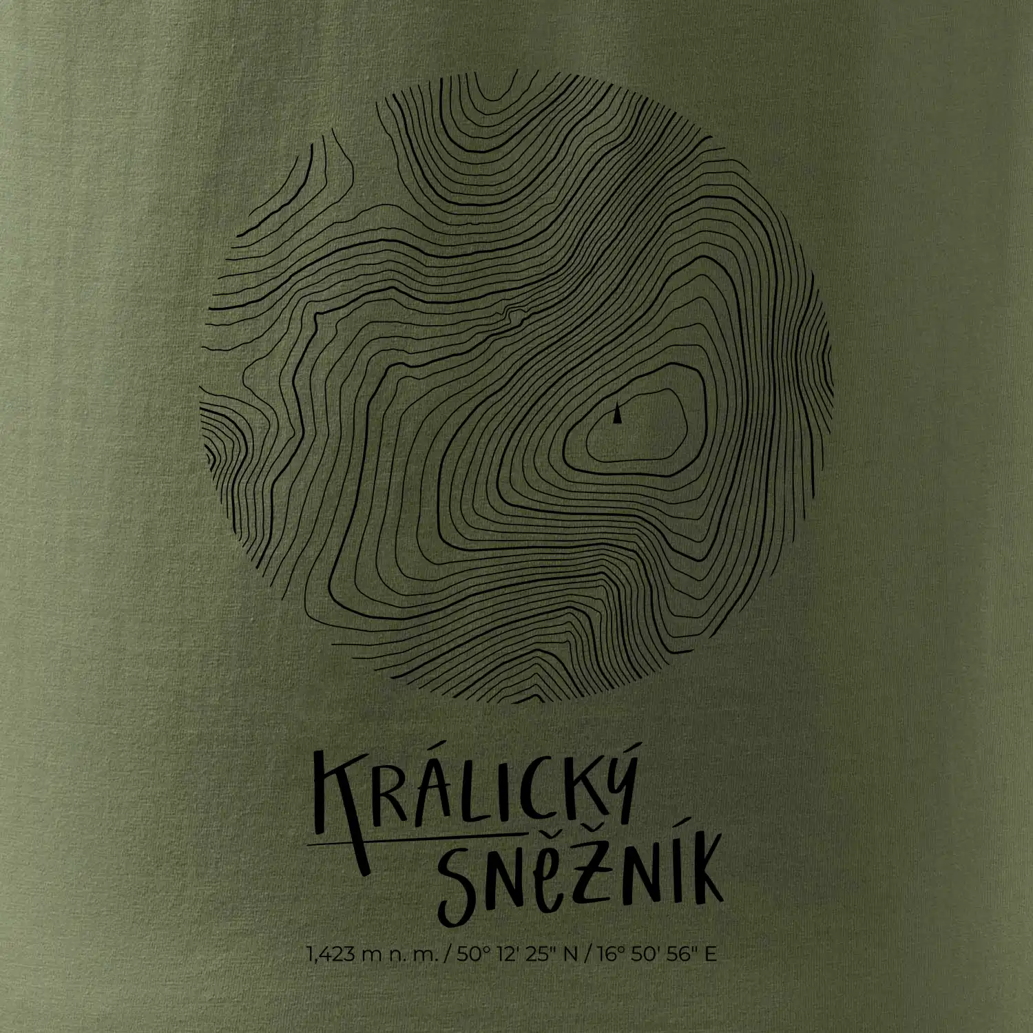 Králický Sněžník - vrstevnice v kruhu