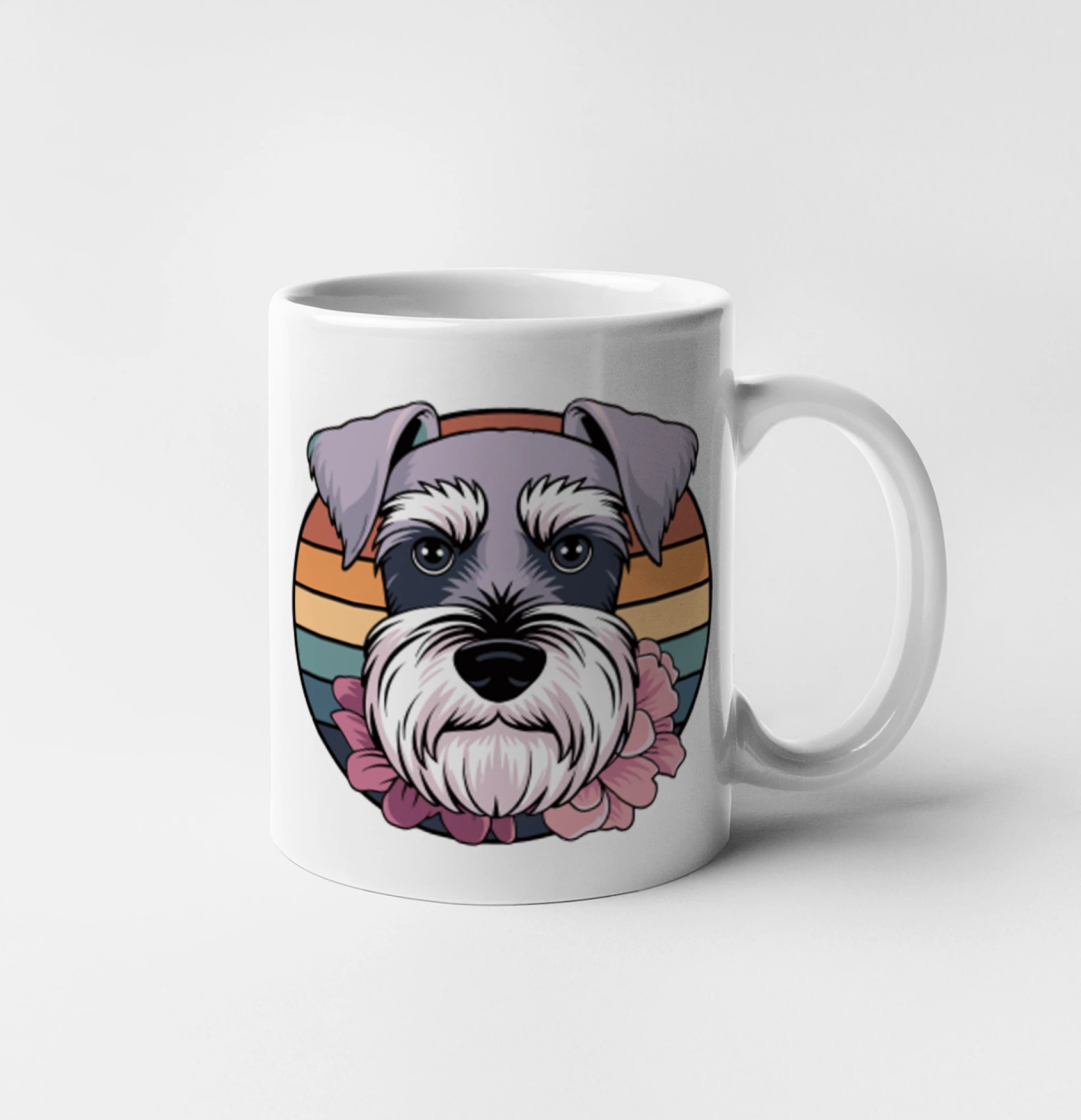 Knírač - fenka a květiny