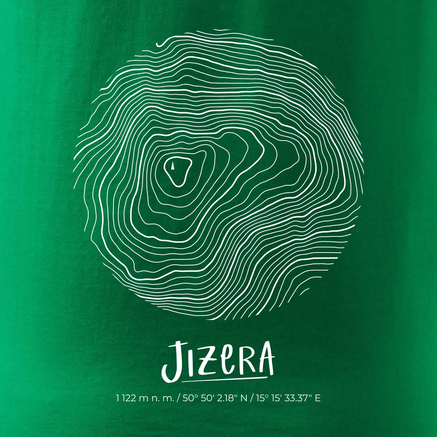 Jizera - vrstevnice v kruhu