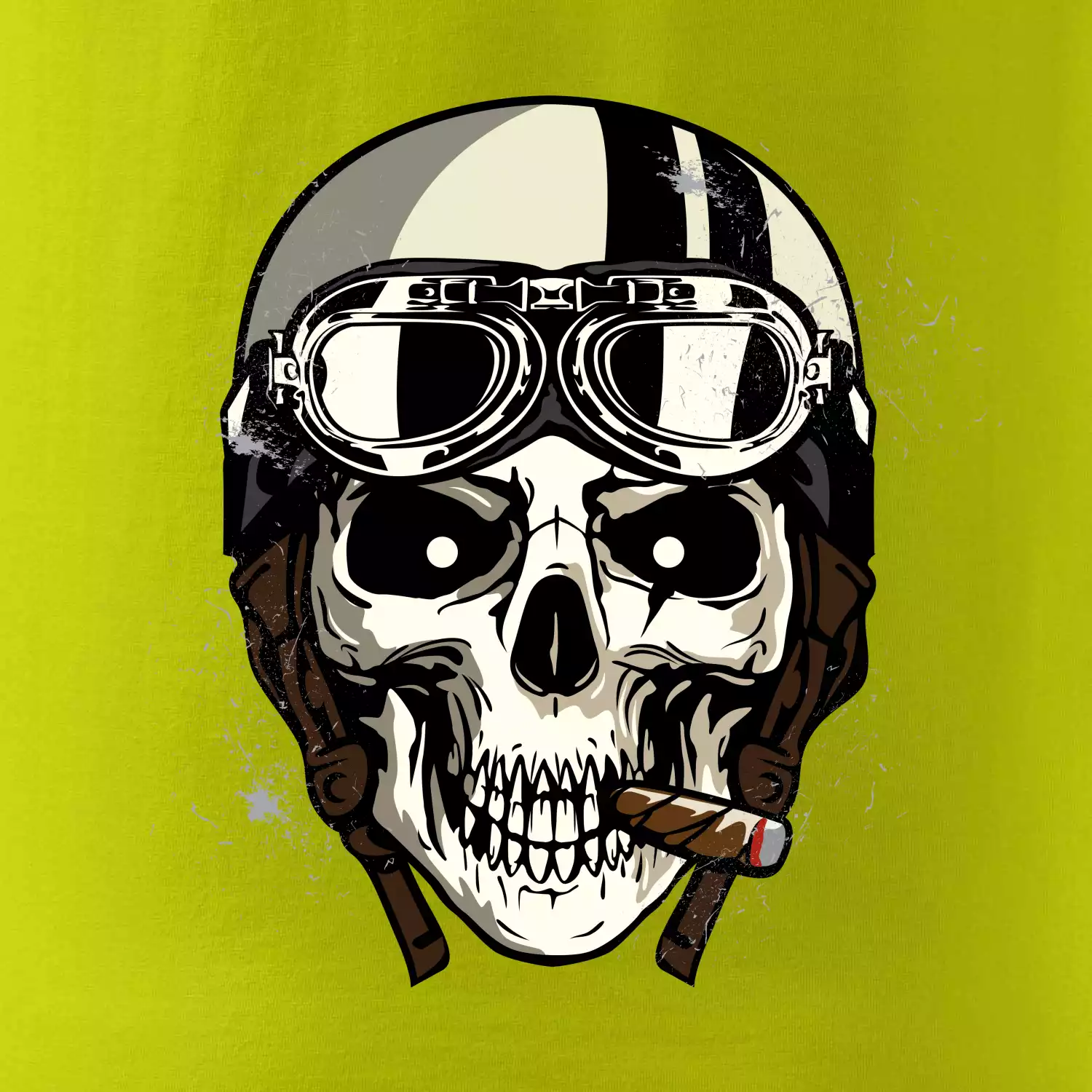 Motorkářská helma a doutník