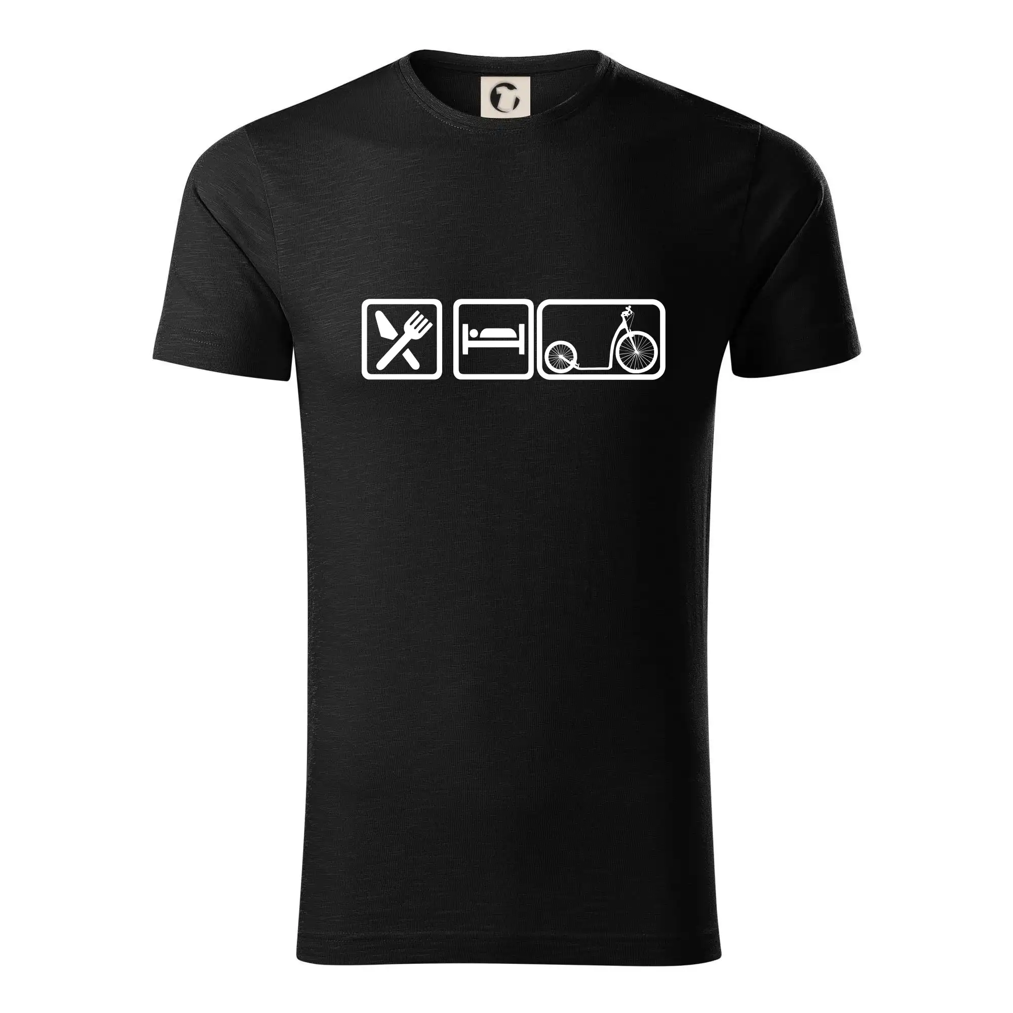 Tričká na kolobežku - Eat sleep kolobežka veľké a malé koleso - Tričko z organickej bavlny