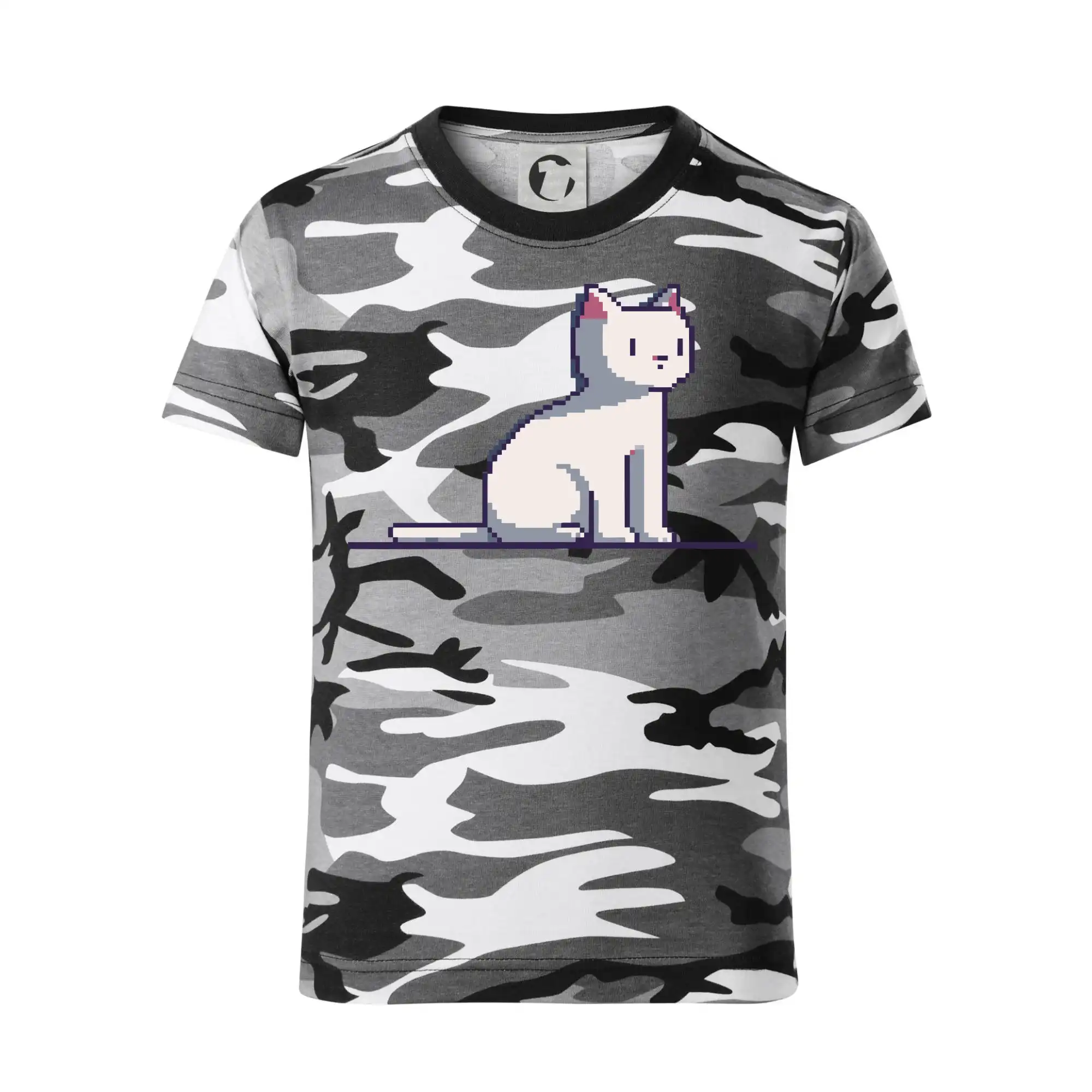 Kočka bílá pixel