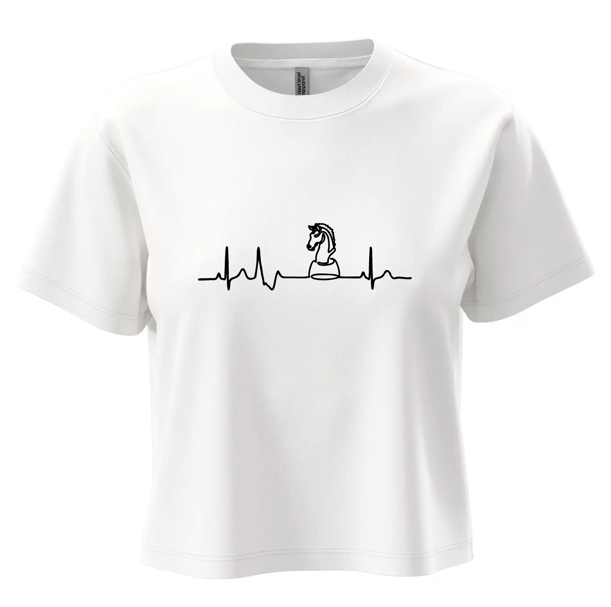 Tričká a mikiny so spoločenskými hrami  - EKG Šachové figúrky - Jazdec - Boxy cropped tričko OVERSIZE