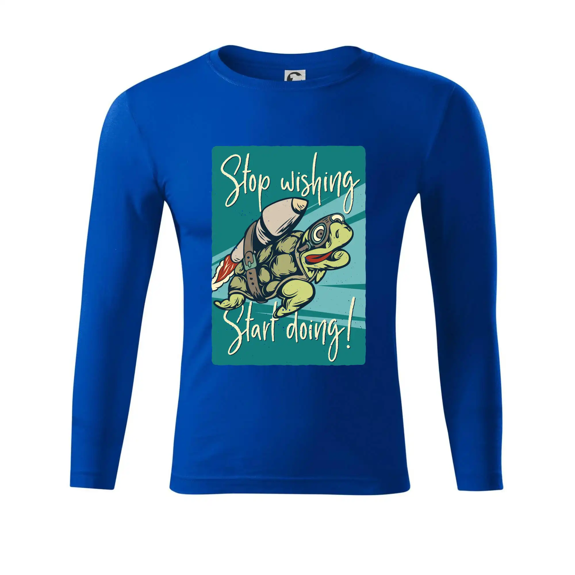 Vesmirne tričká - Stop wishing start doing korytnačka - Tričko Progress s dlhým rukávom
