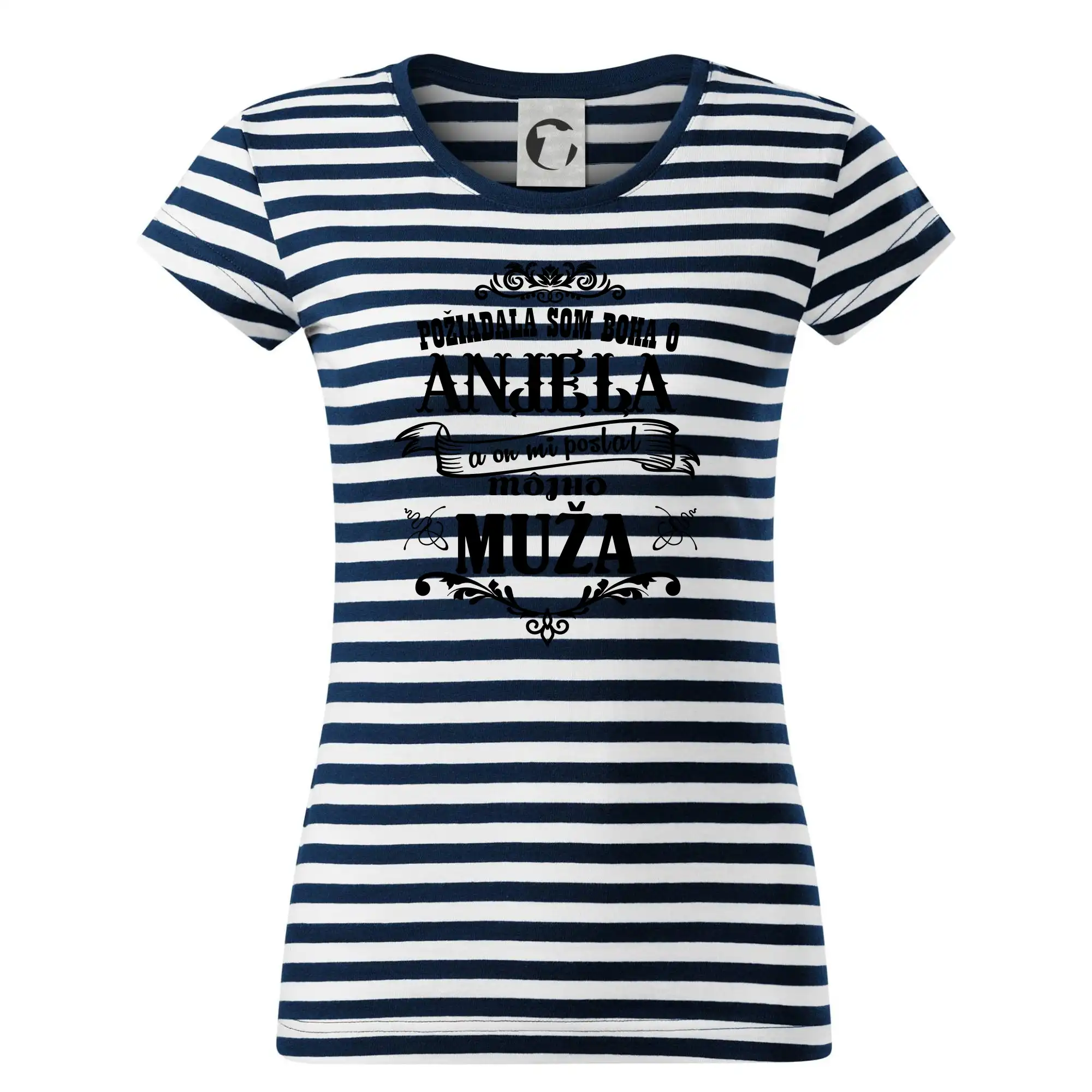 Rodinné tričká - Požiadala som Boha o anjela a on mi poslal môjho muža - Tričko na vodu