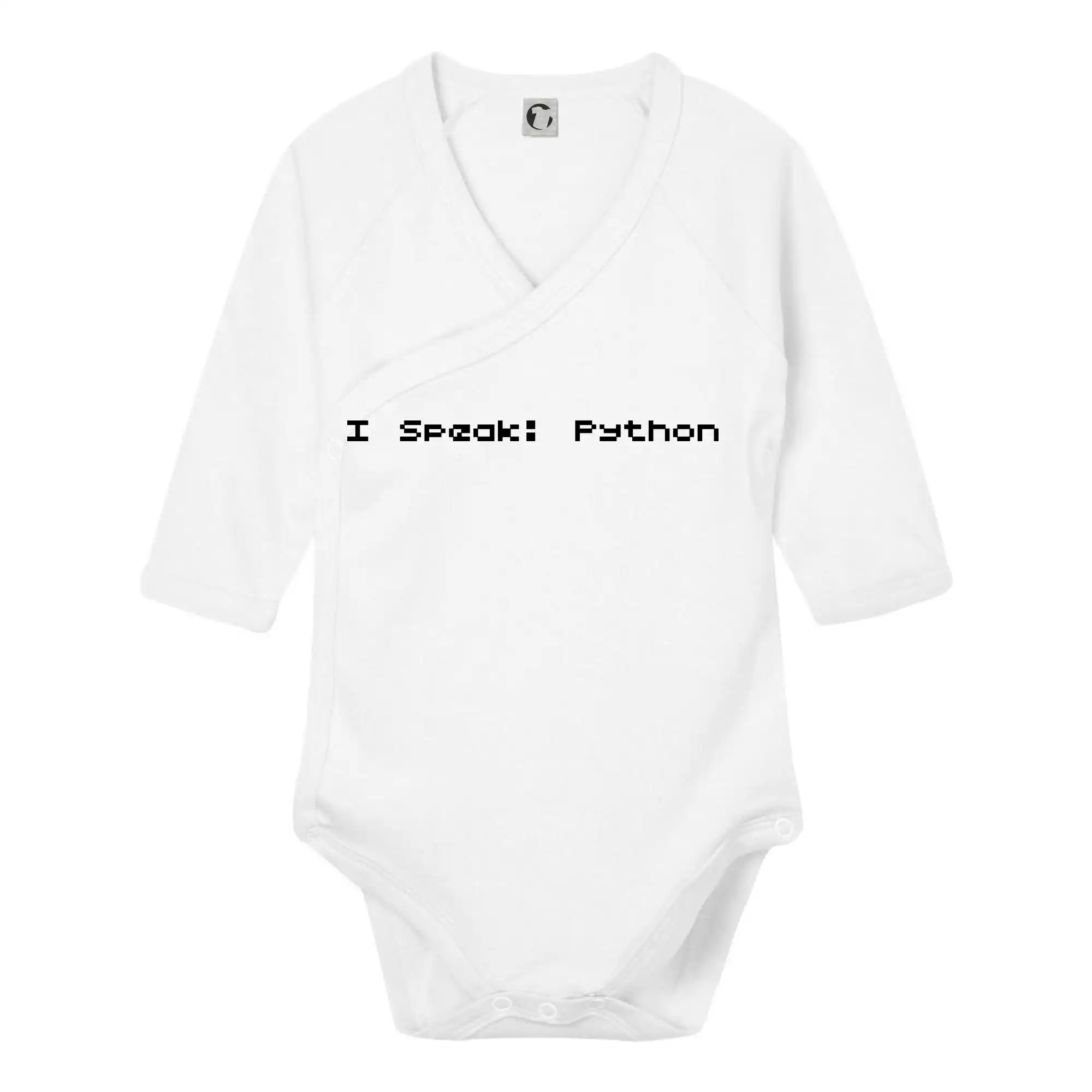 Tričká pre ajťákov - I Speak Python - Body zavinovacie s dlhým rukávom