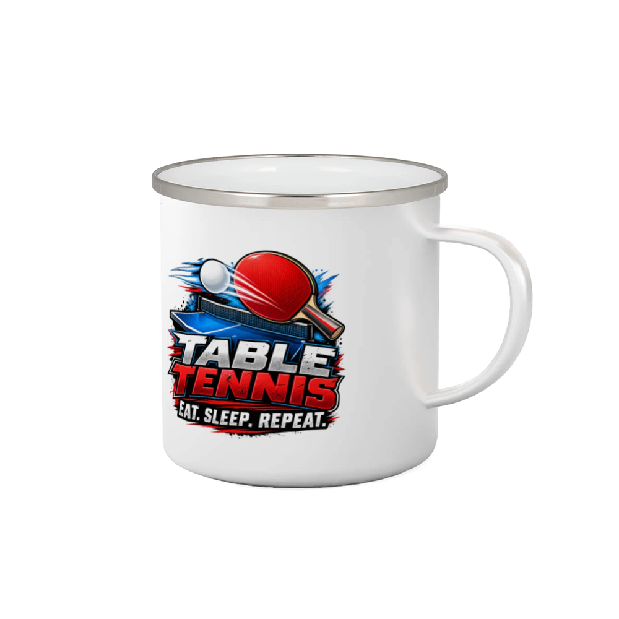 Stolní tenis pálka a míček eat sleep repeat