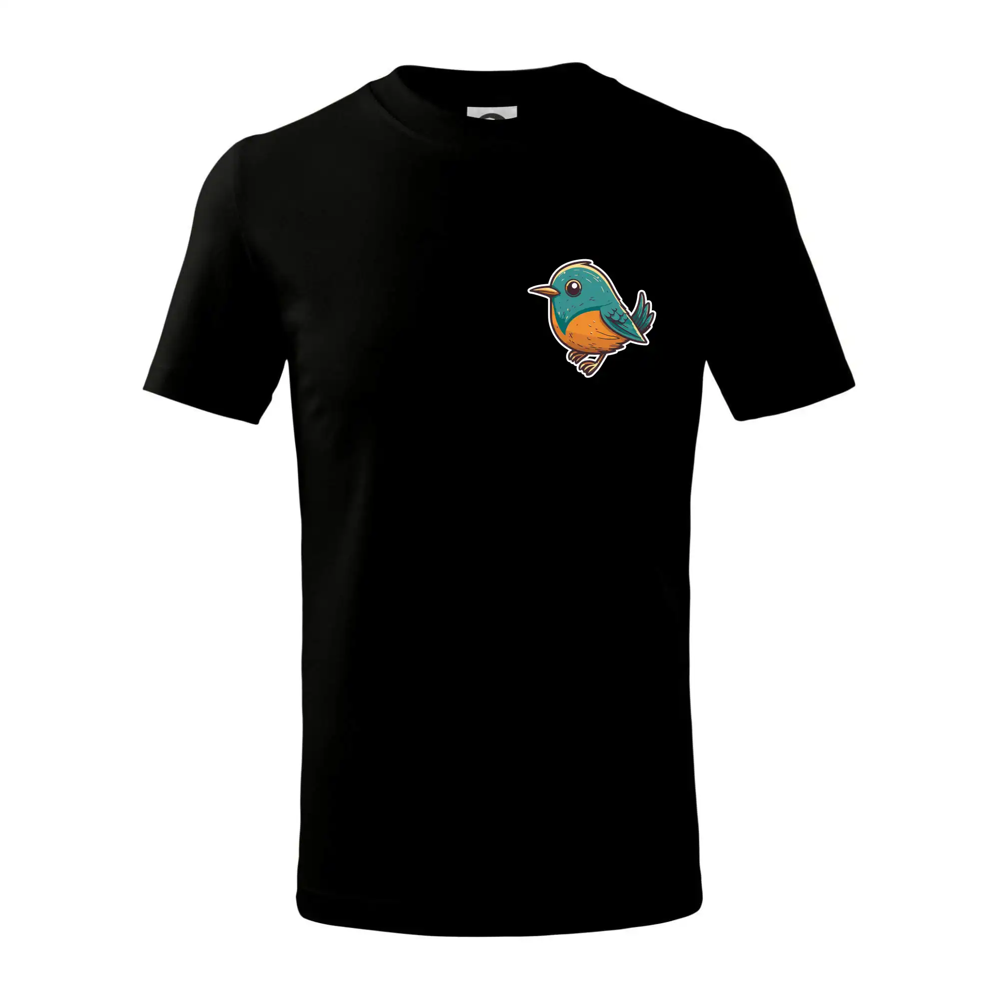 Ptáček kreslený na prsu